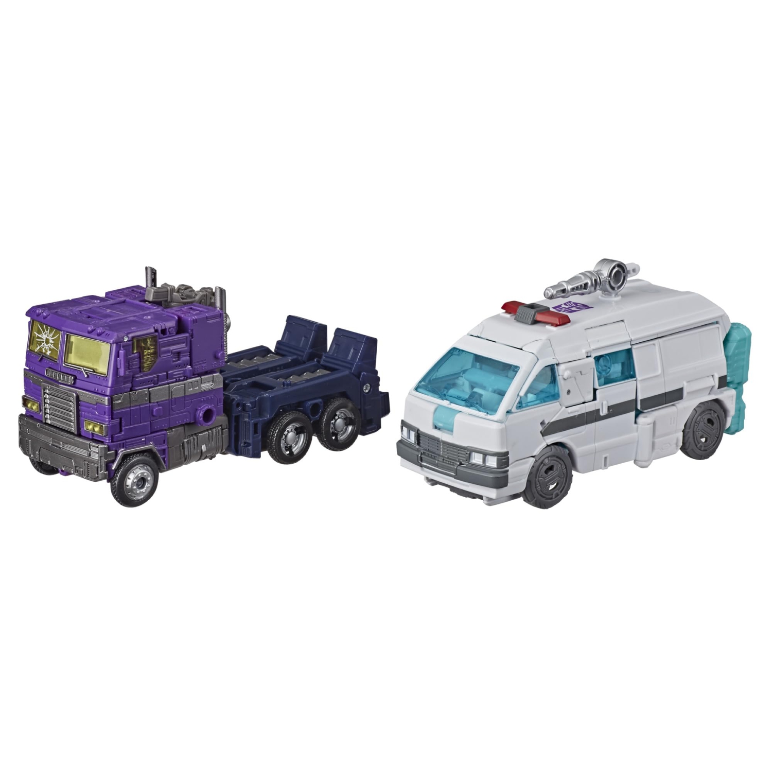 Transformers Generations sélectionne la figurine de luxe Voyager Class - Shattered Glass Ratchet & Optimus prime WFC-GS17 Reissue