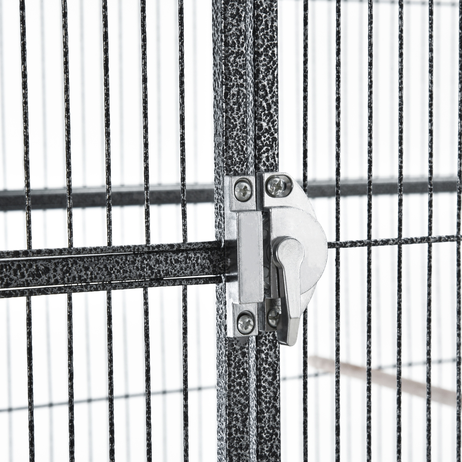 PawHut 64" Large Bird Cage, Rolling Metal Parrot Cage, Bird House with Detachable Rolling Stand, Storage Shelf, Wood Perch, Food Container, 30.25" x