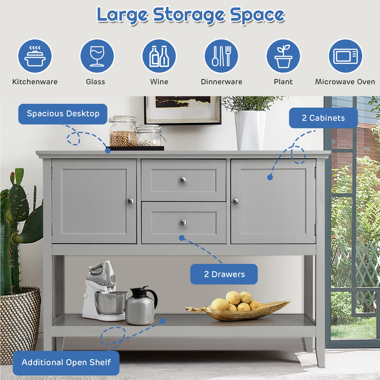 Console en bois Costway