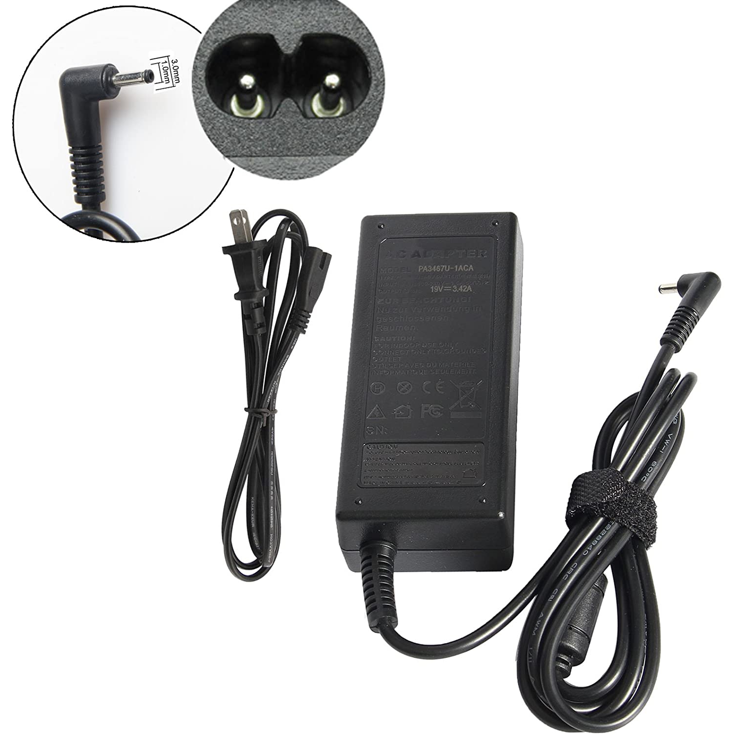 65W 19V 3.42A AC Power Adapter Charger for Acer Chromebook 11 13 14 15 R11 CB3-131-C3SZ C720-2103 CB5-571-C1DZ CB3-111-C670 CB5-132T-C1LK C730E-C4BA; Aspire One Cloudbook 11 14 AO1-131-C7DW C9PM