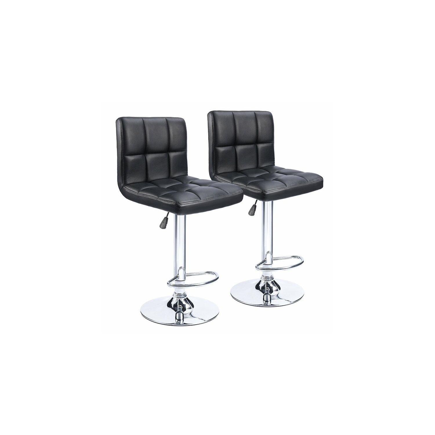 Tabouret de bar à hauteur ajustable à élévation pneumatique d’Infinite Imports - Noir