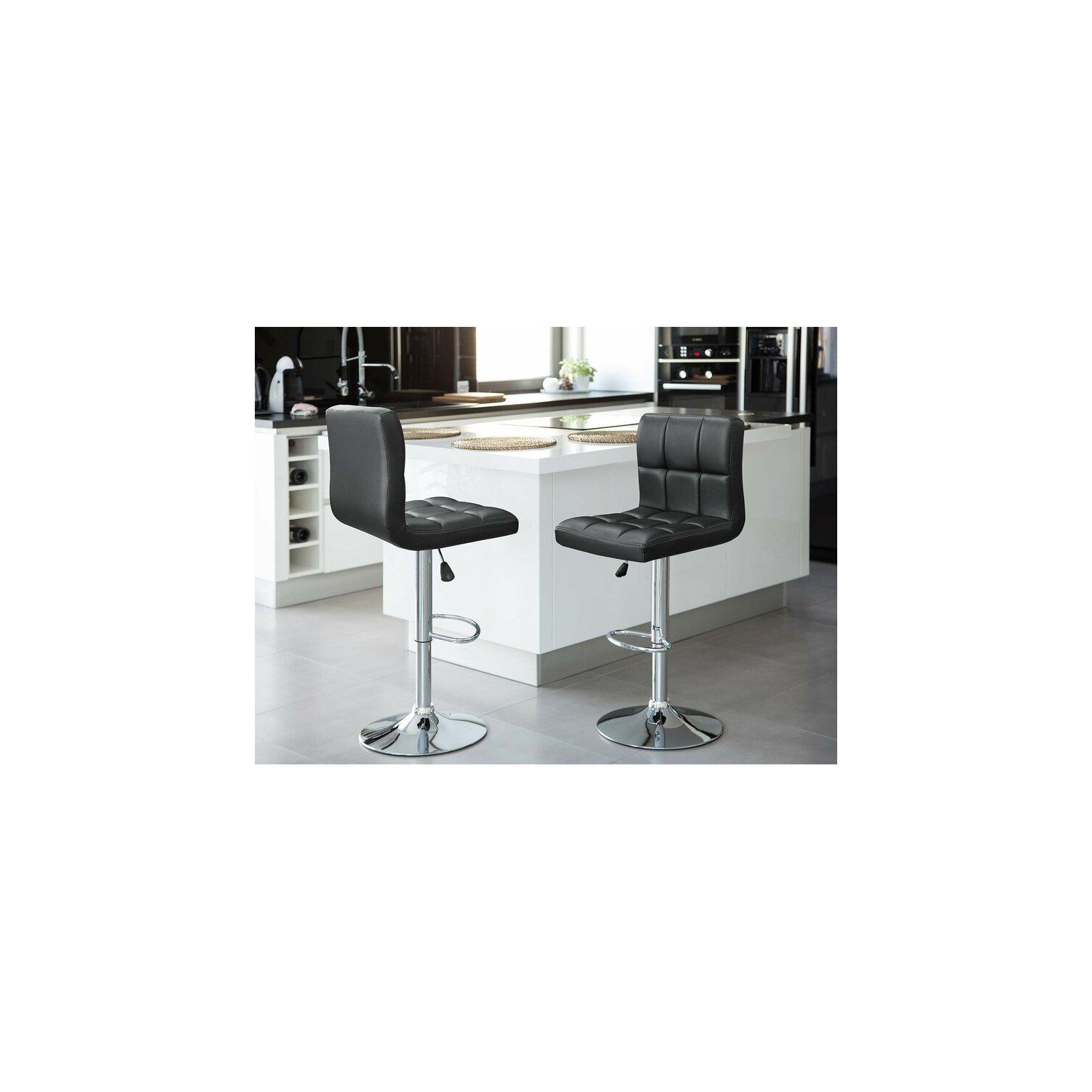 Tabouret de bar à hauteur ajustable à élévation pneumatique d’Infinite Imports - Noir