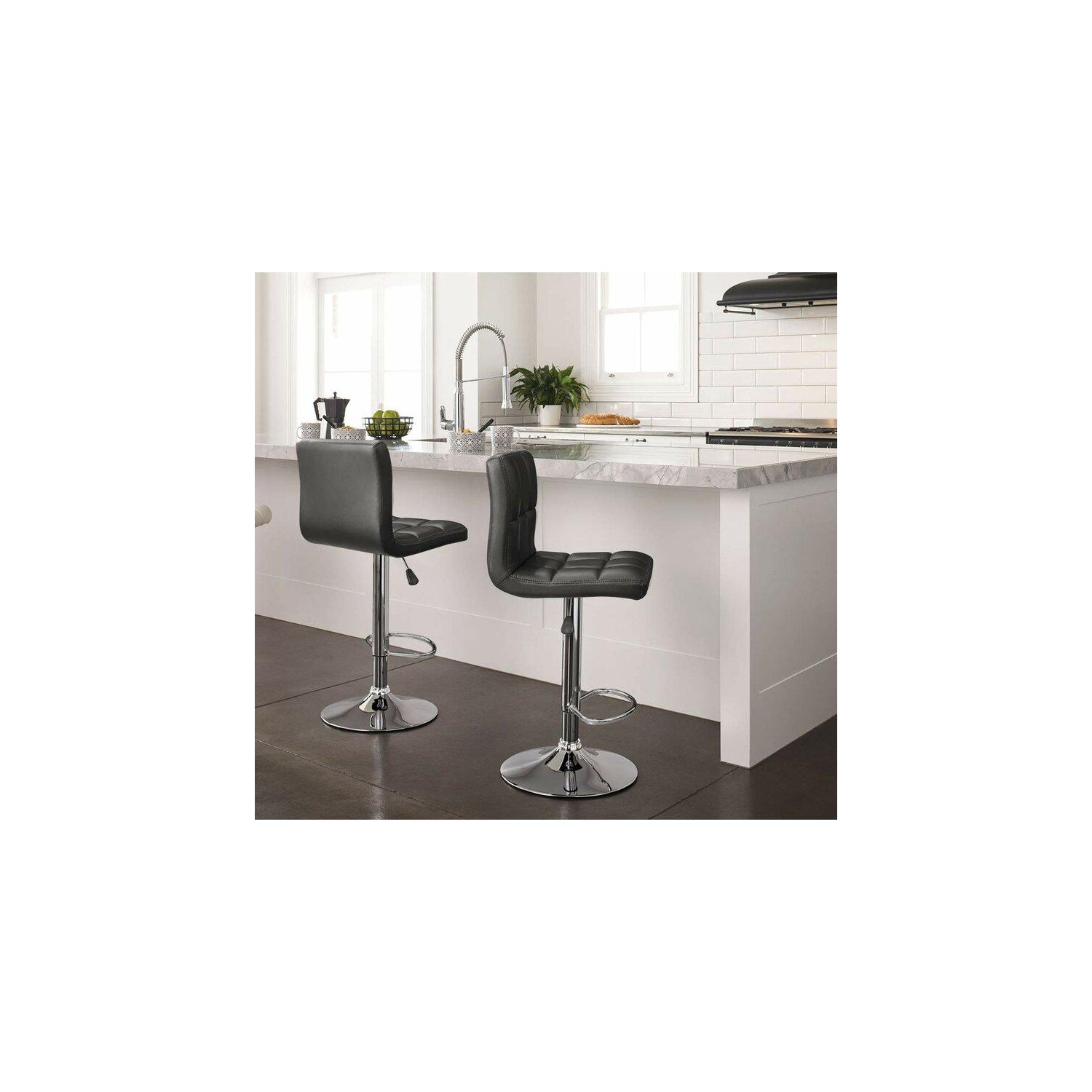 Tabouret de bar à hauteur ajustable à élévation pneumatique d’Infinite Imports - Noir