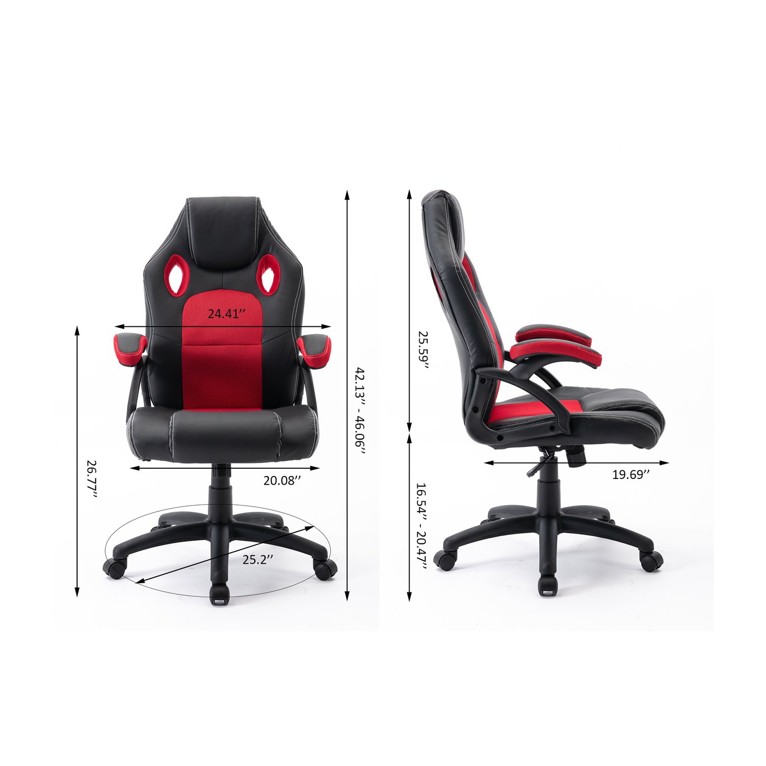 Infinite Imports – Neo Red & Black PC Gaming Race Chair