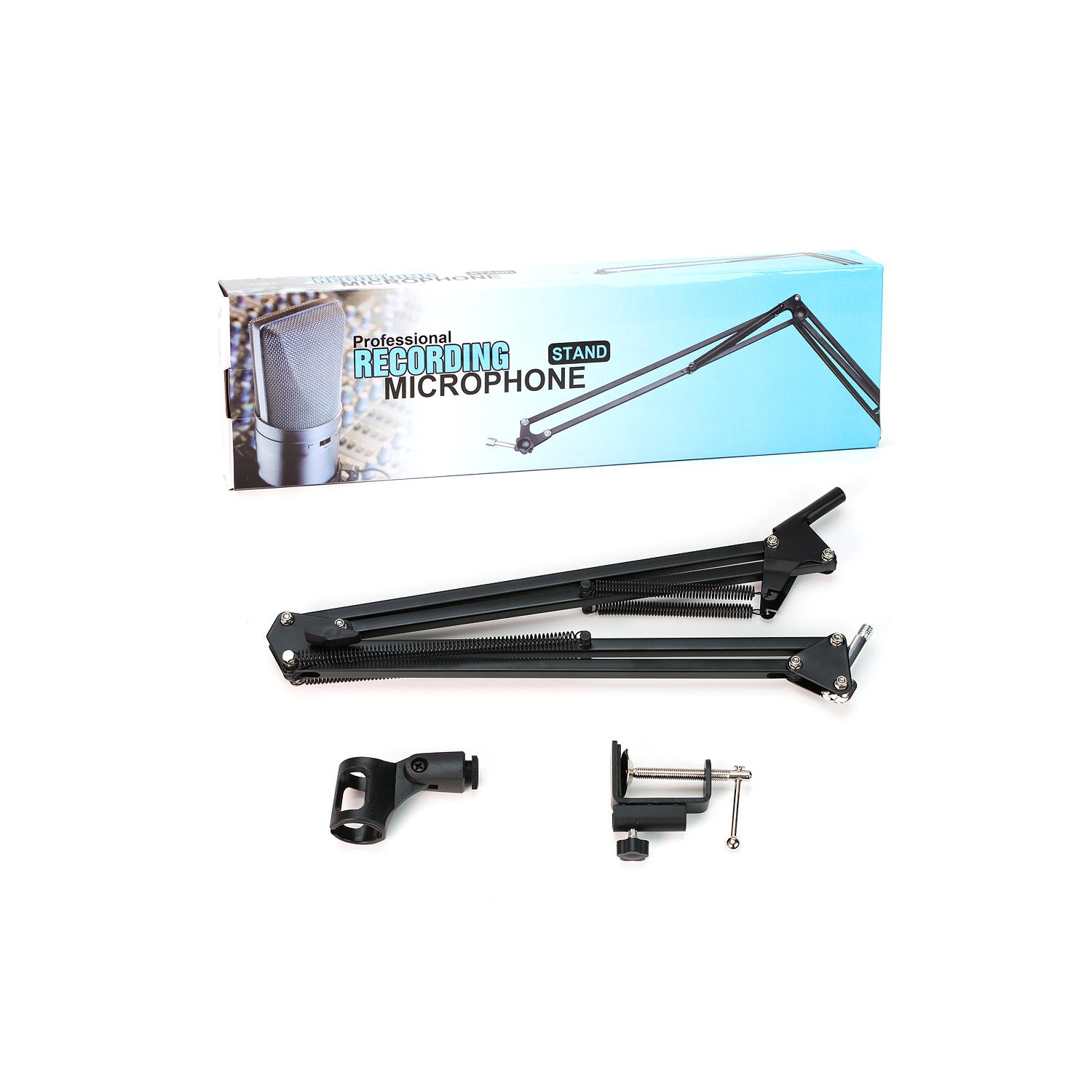 Mic Microphone Suspension Boom Scissor Arm Stand Holder pour Studio Broadcast