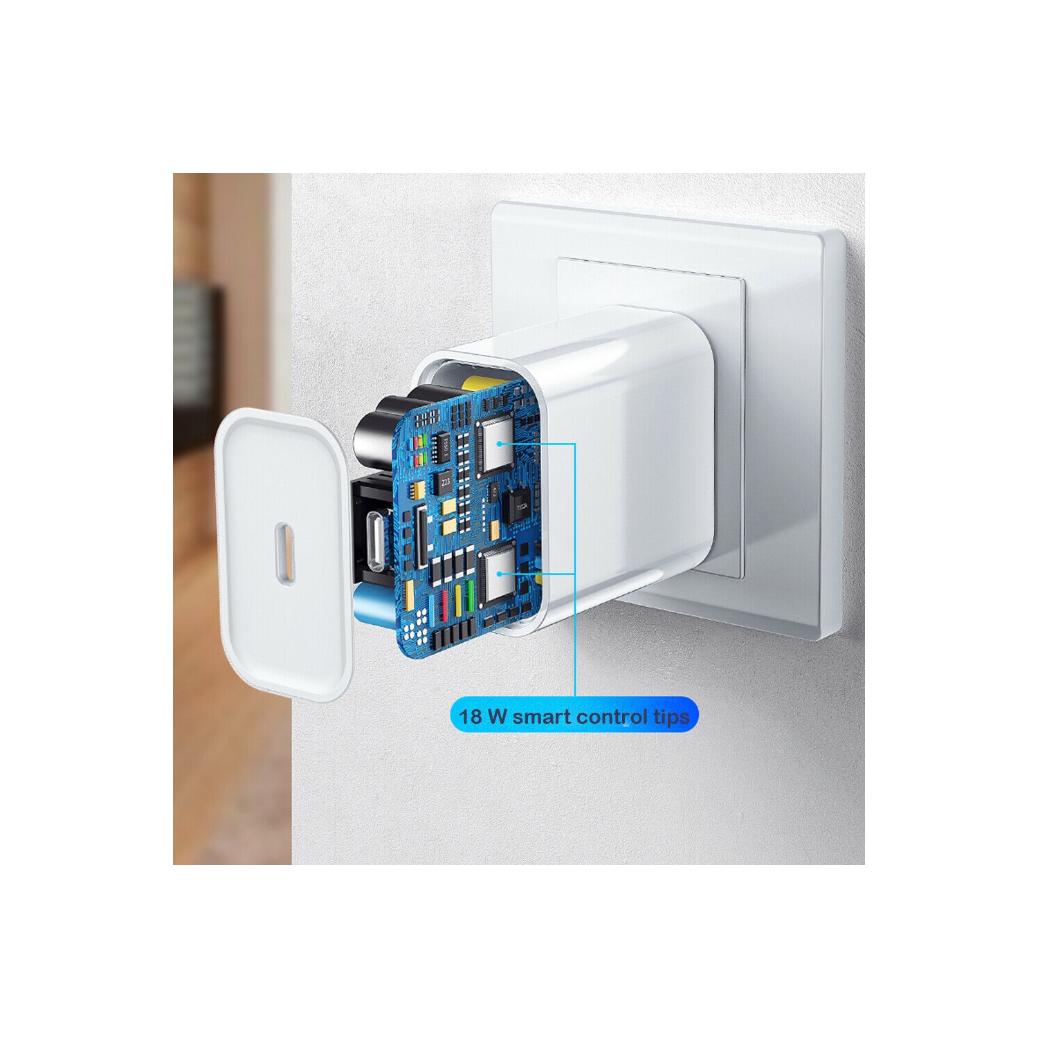 2 pack - Apple 18W Type USB C Fast Wall Charger Power Adapter + 1m USB-C to Lightning Cable for iPhone 12/11 / Pro / Max, iPad Air Mini Pro