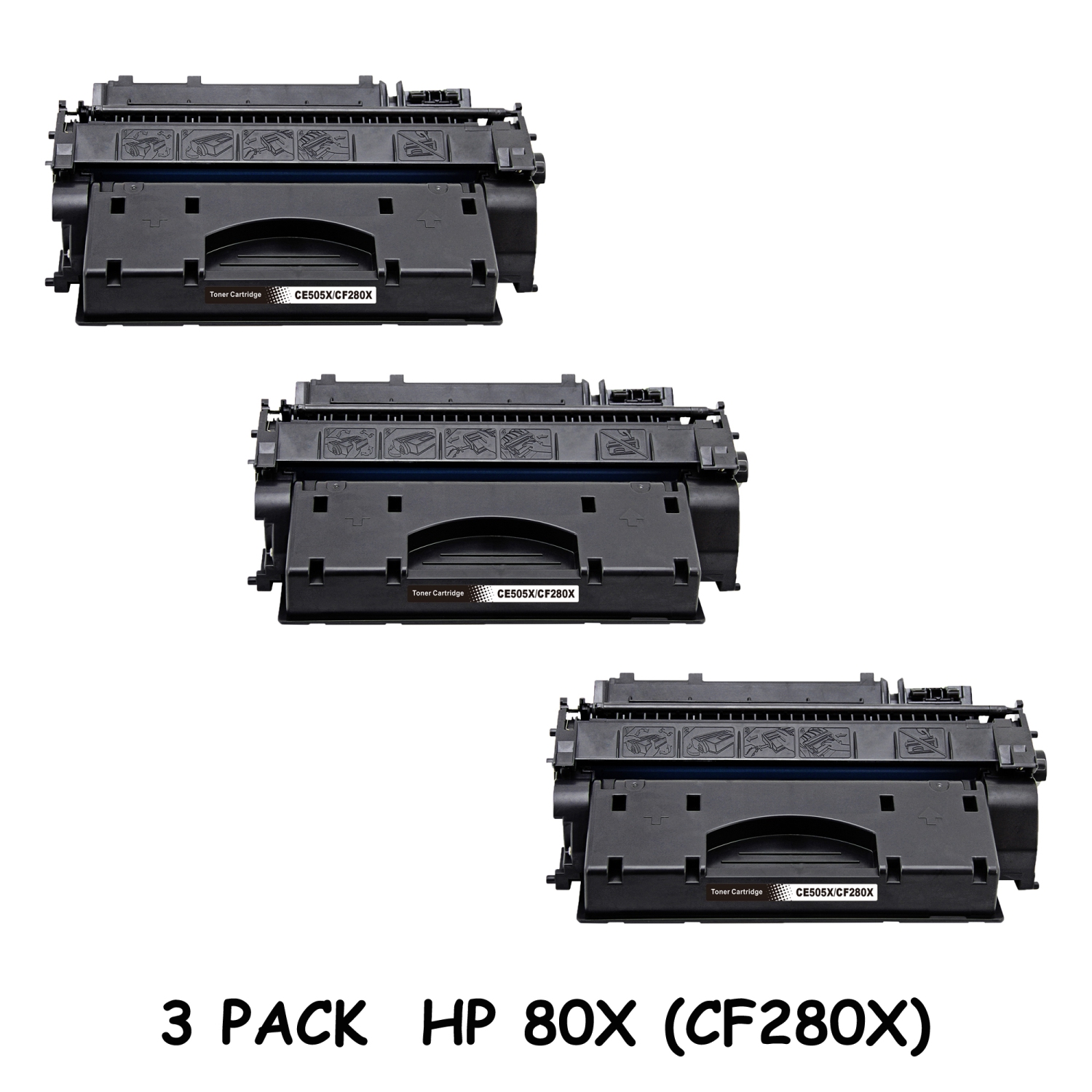 Bestoner™ 3 PK HP 80X (CF280X)/hp80x/80x/HP80X/80X/CF280X/cf280x/cf280/280/80A/80 HP LaserJet Pro M401 M425d