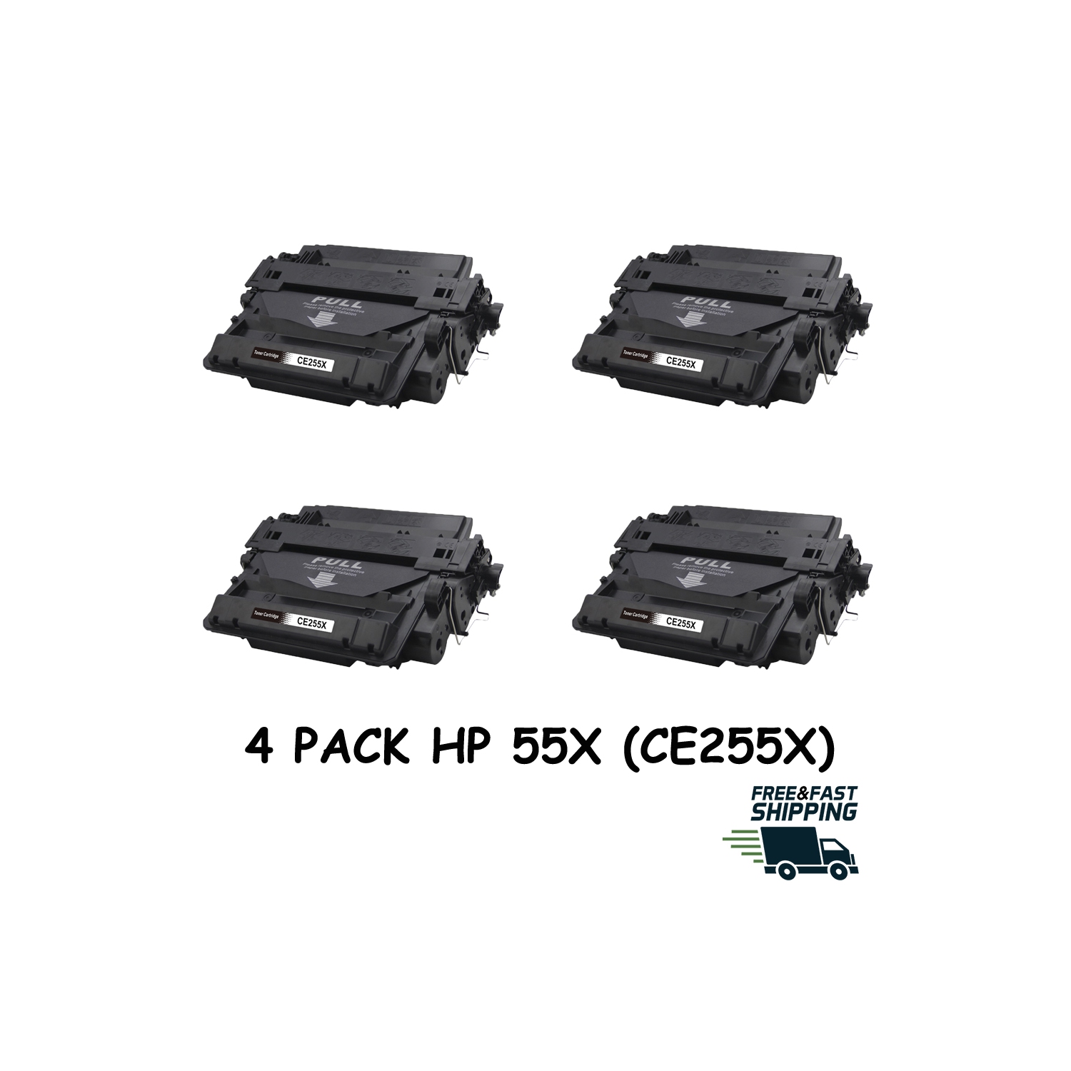 Bestoner™ 4PK HP HP 55X/55X/HP CE255/CE255/hp55x/hp55/ce255/CE255/255/HP-55X Black Toner Cartridge HP M525 P3015 M521