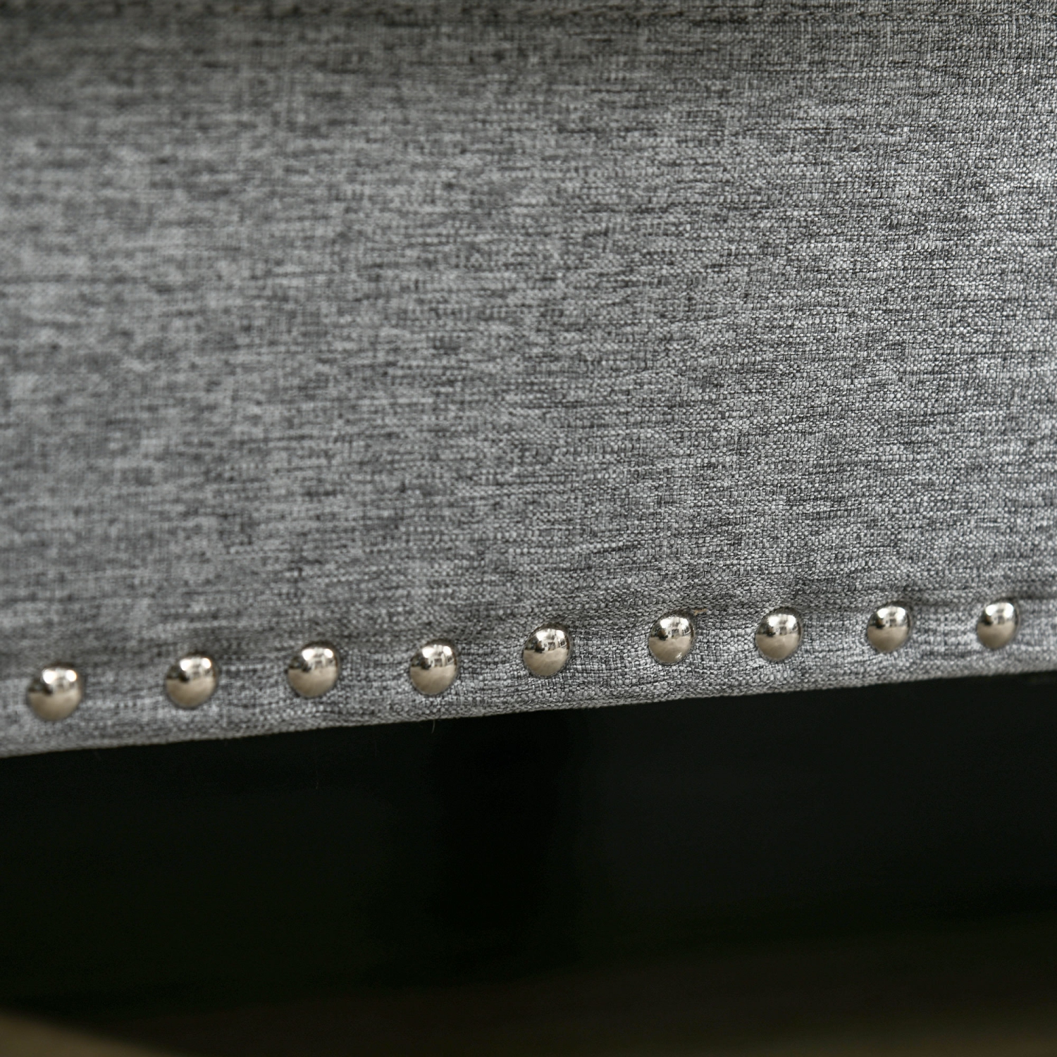 HOMCOM Canapé double de style traditionnel avec rembourrage en éponge et pied en bois de caoutchouc, causeuse à 2 places avec tête de clou pour