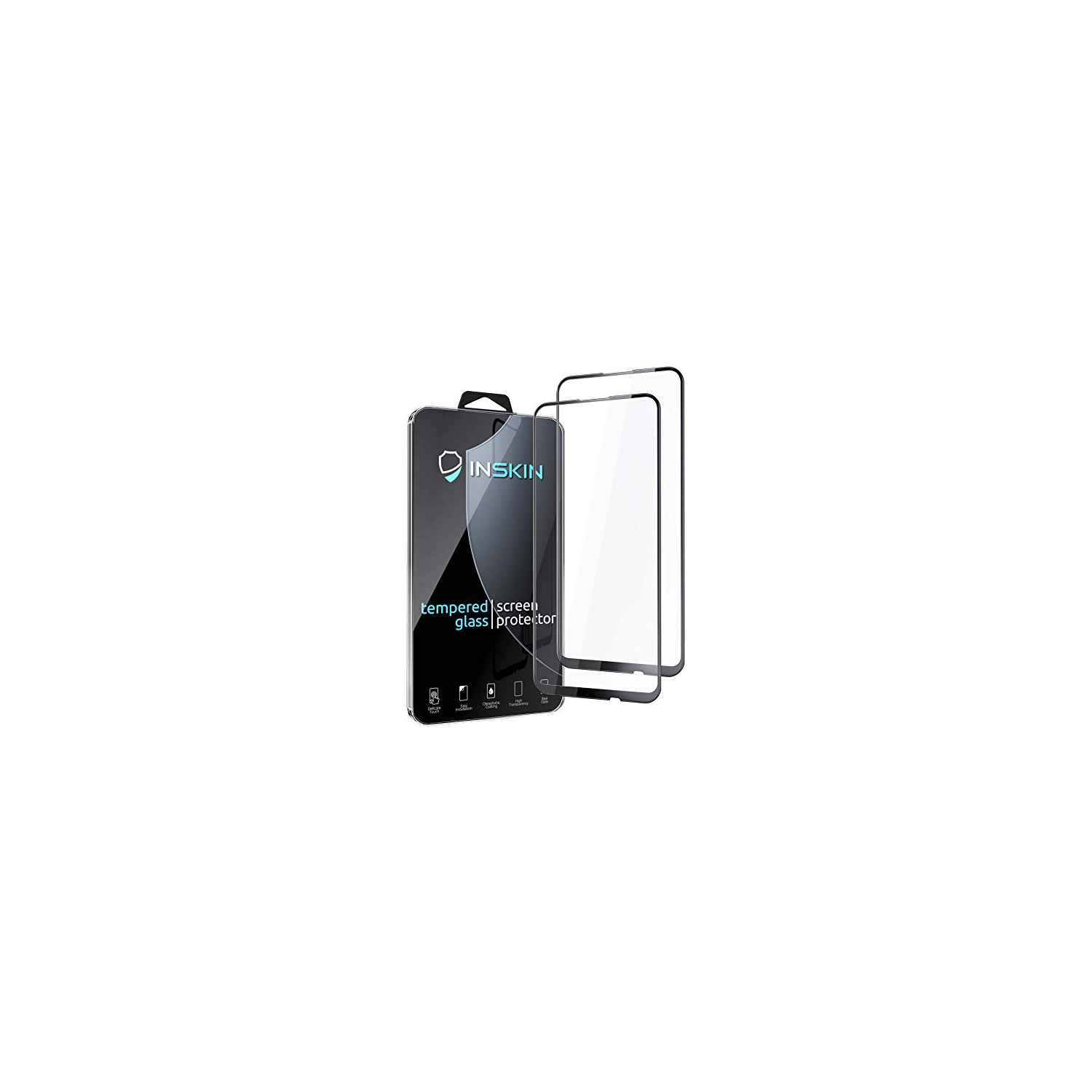 Inskin 2.5D Full Coverage Full Glue Tempered Glass Screen Protector, fits Huawei P40 Lite E 6.39 inch [2020]. 2-Pack.
