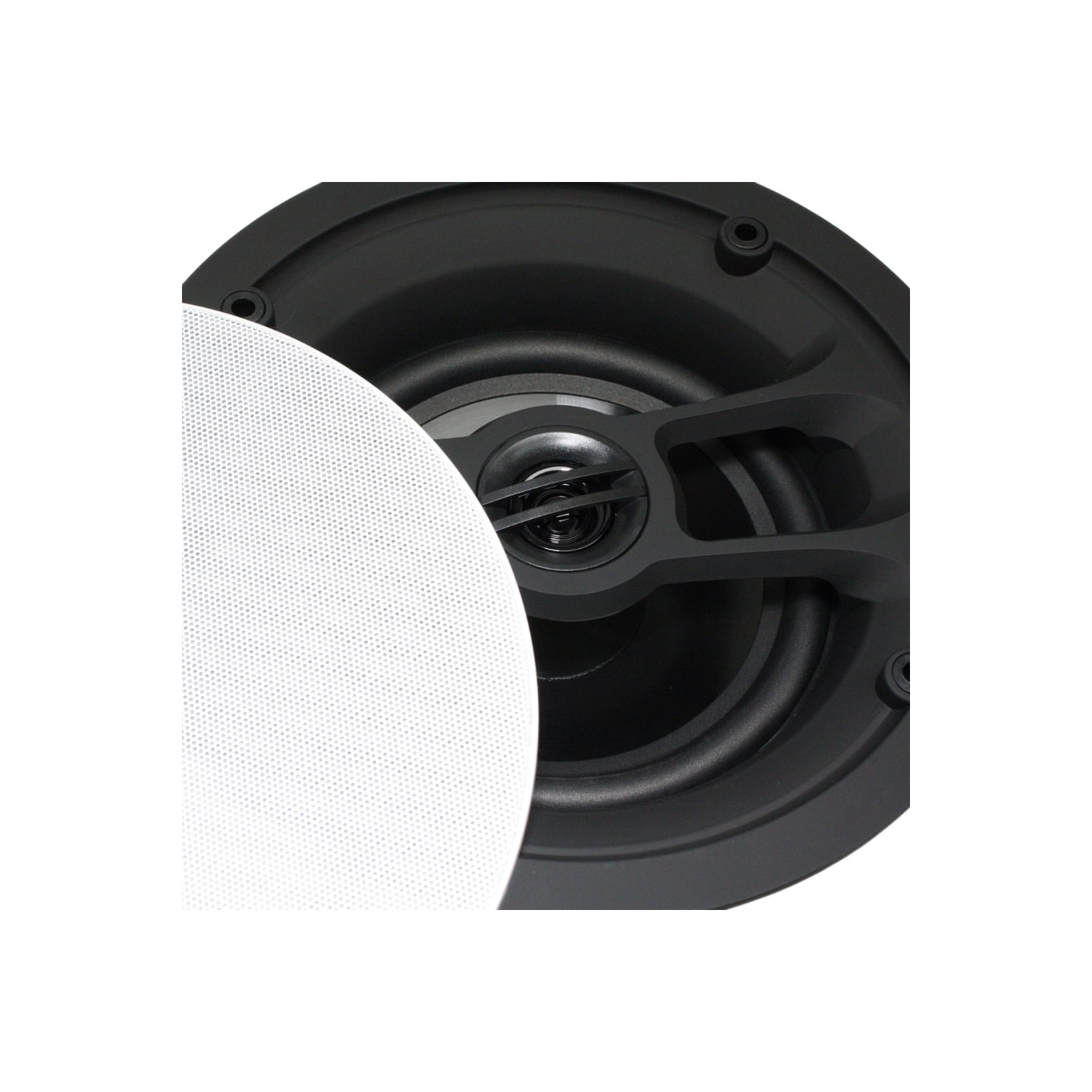 TEXONIC 6.5" In-Ceiling Speaker Bundle Tool-Free Installation, Magnetic Grill - Superior Sound Quality