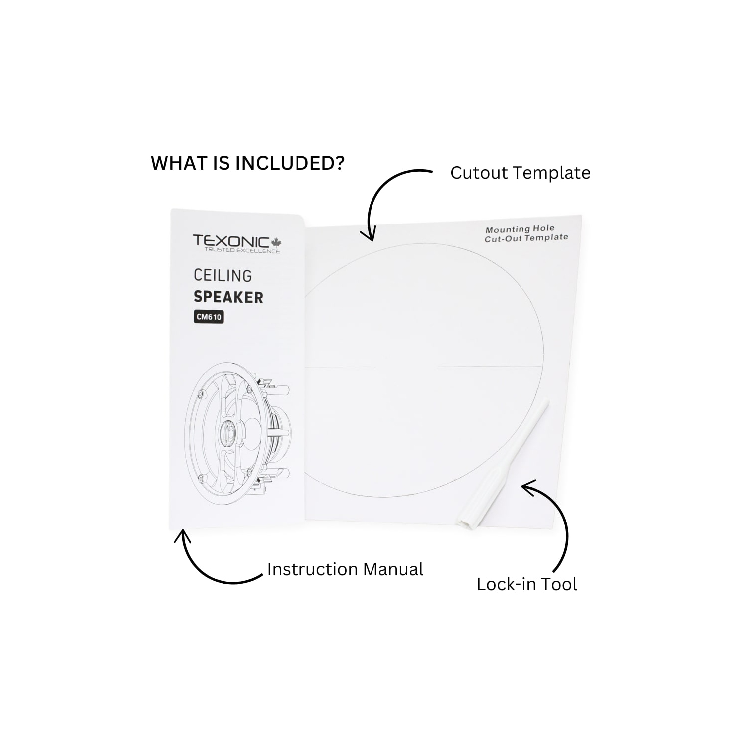 TEXONIC 6.5" In-Ceiling Speaker Bundle Tool-Free Installation, Magnetic Grill - Superior Sound Quality