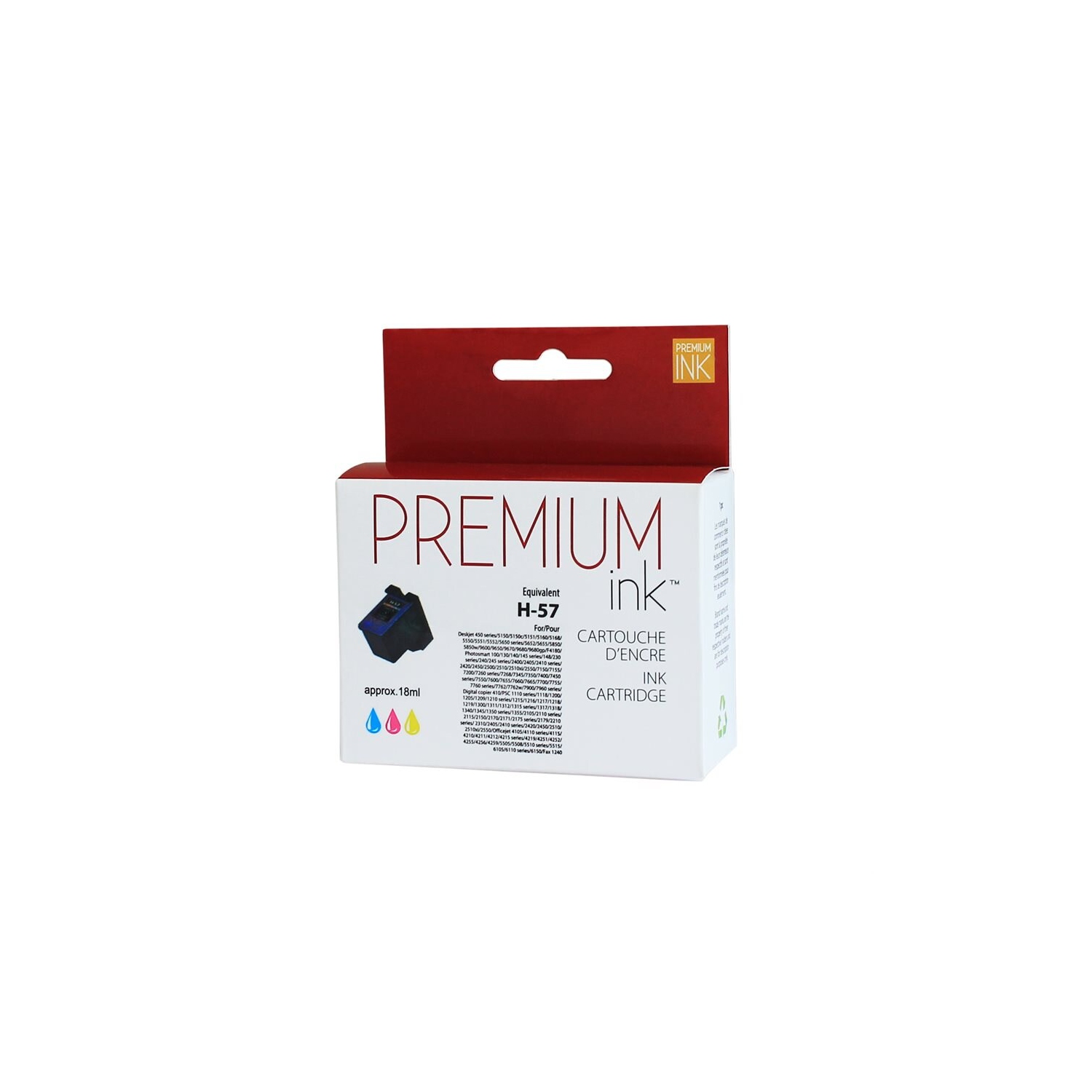 Premium Ink Ink Cartridge - Remanufactured for Hewlett Packard C6657A / 57 - Color