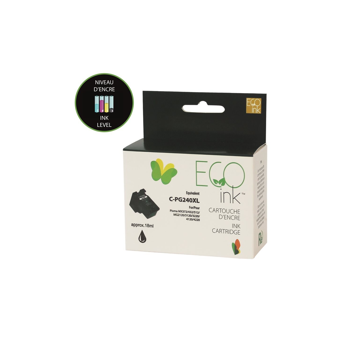 Neutral Box Ink Cartridge - Remanufactured for Canon PG240XL - Black