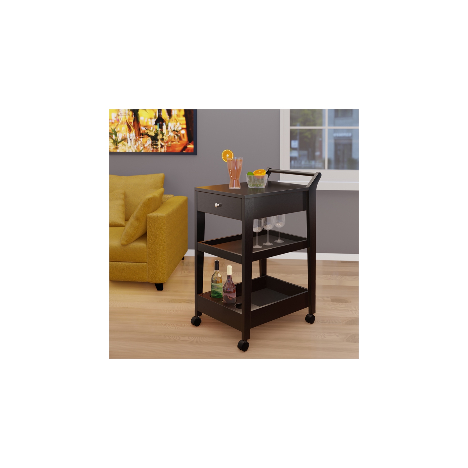 TarruBoutique Jeston Entertainment Cart, Espresso