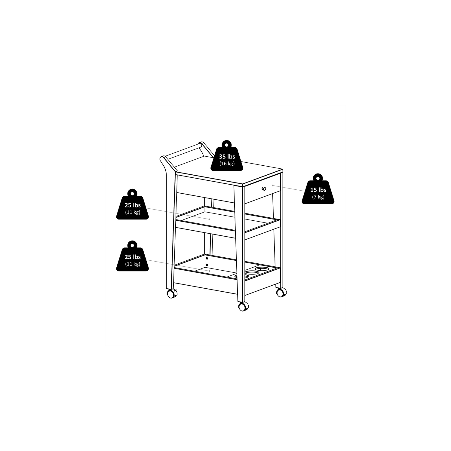 TarruBoutique Jeston Entertainment Cart, Espresso