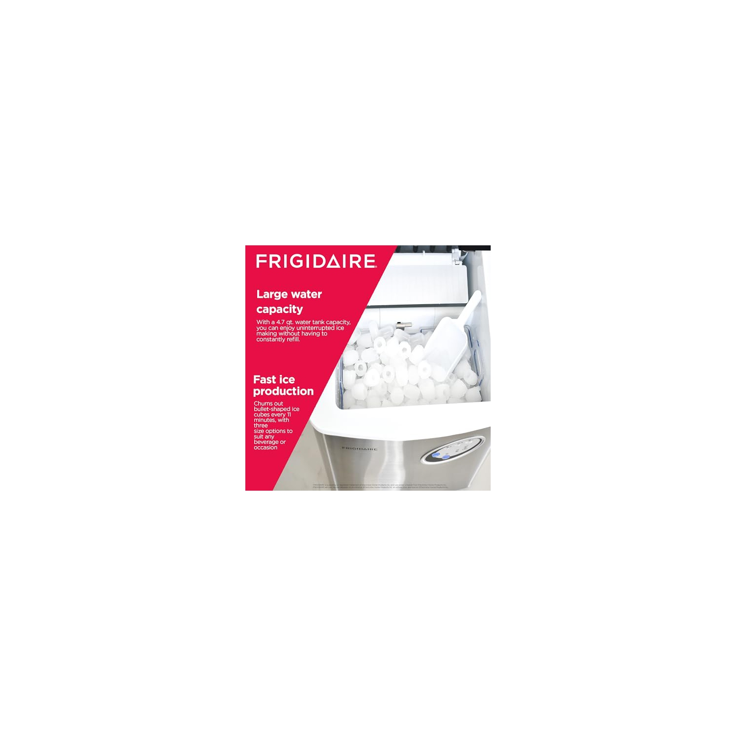 Frigidaire Portable Countertop Compact 48-lb Ice Maker - Stainless Steel