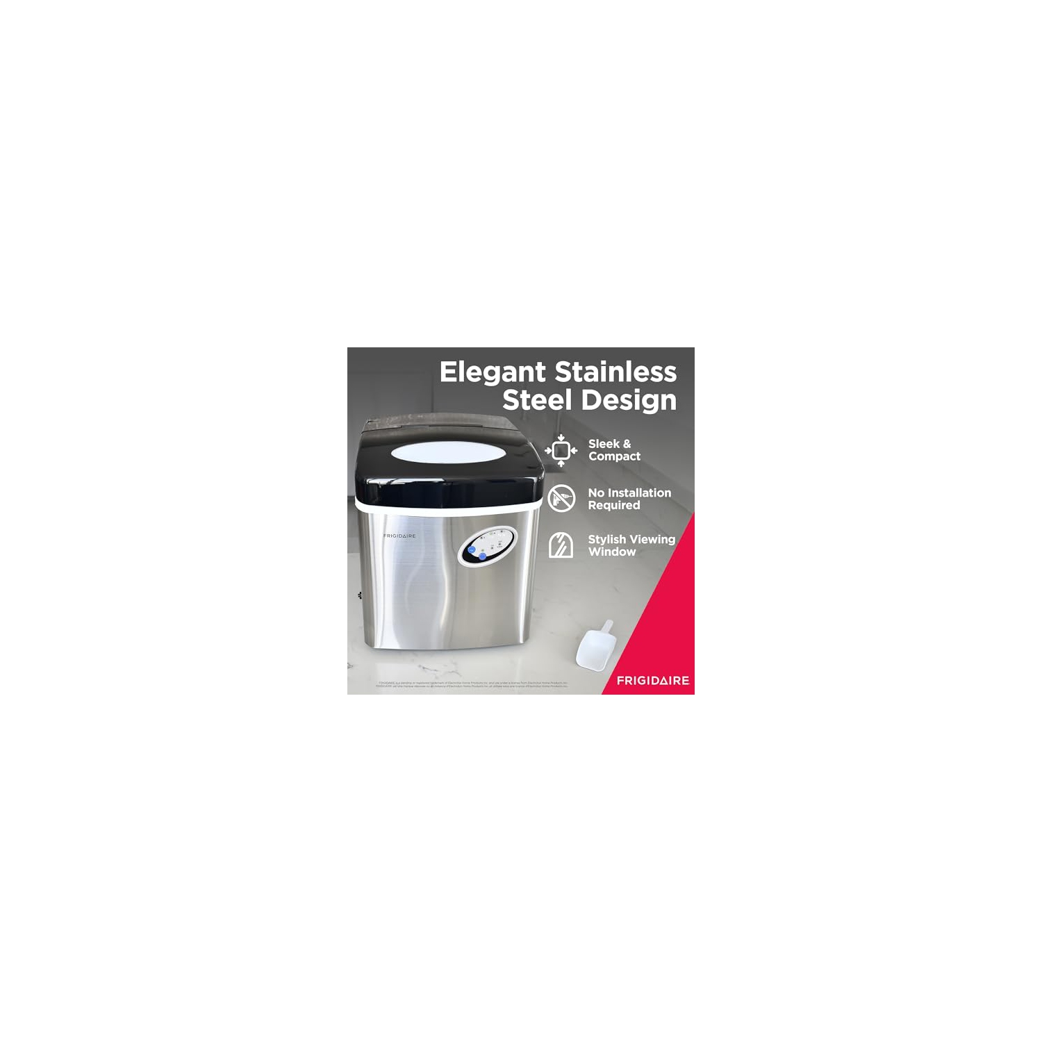 Frigidaire Portable Countertop Compact 48-lb Ice Maker - Stainless Steel