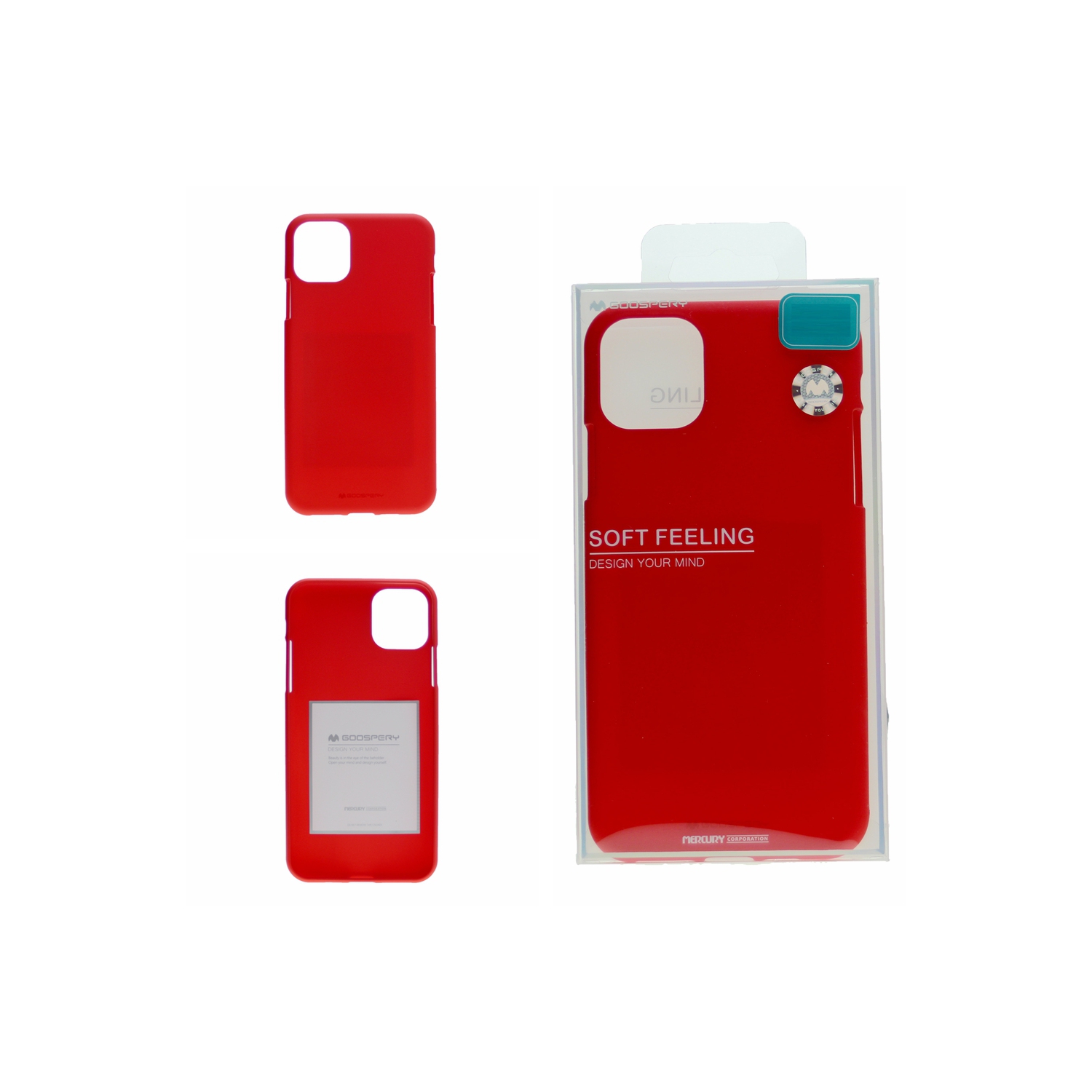 TopSave GOOSPERY Soft Feeling Jelly Silky Slim Bumper Case For Iphone 12 Mini, Red