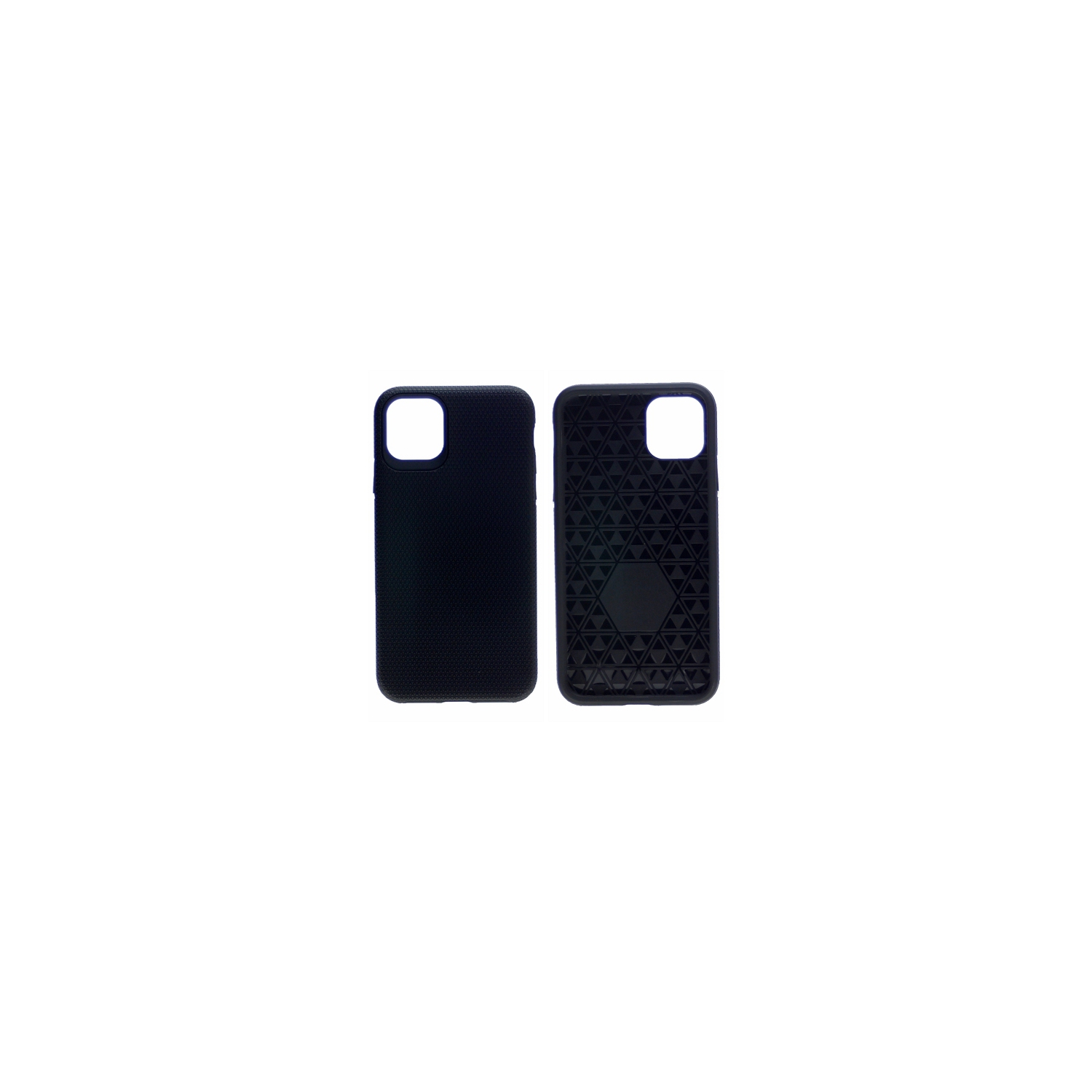 TopSave Triangle Pattern Dual Layer PC+TPU Rugged Armor Case For Iphone 12 Mini, Black