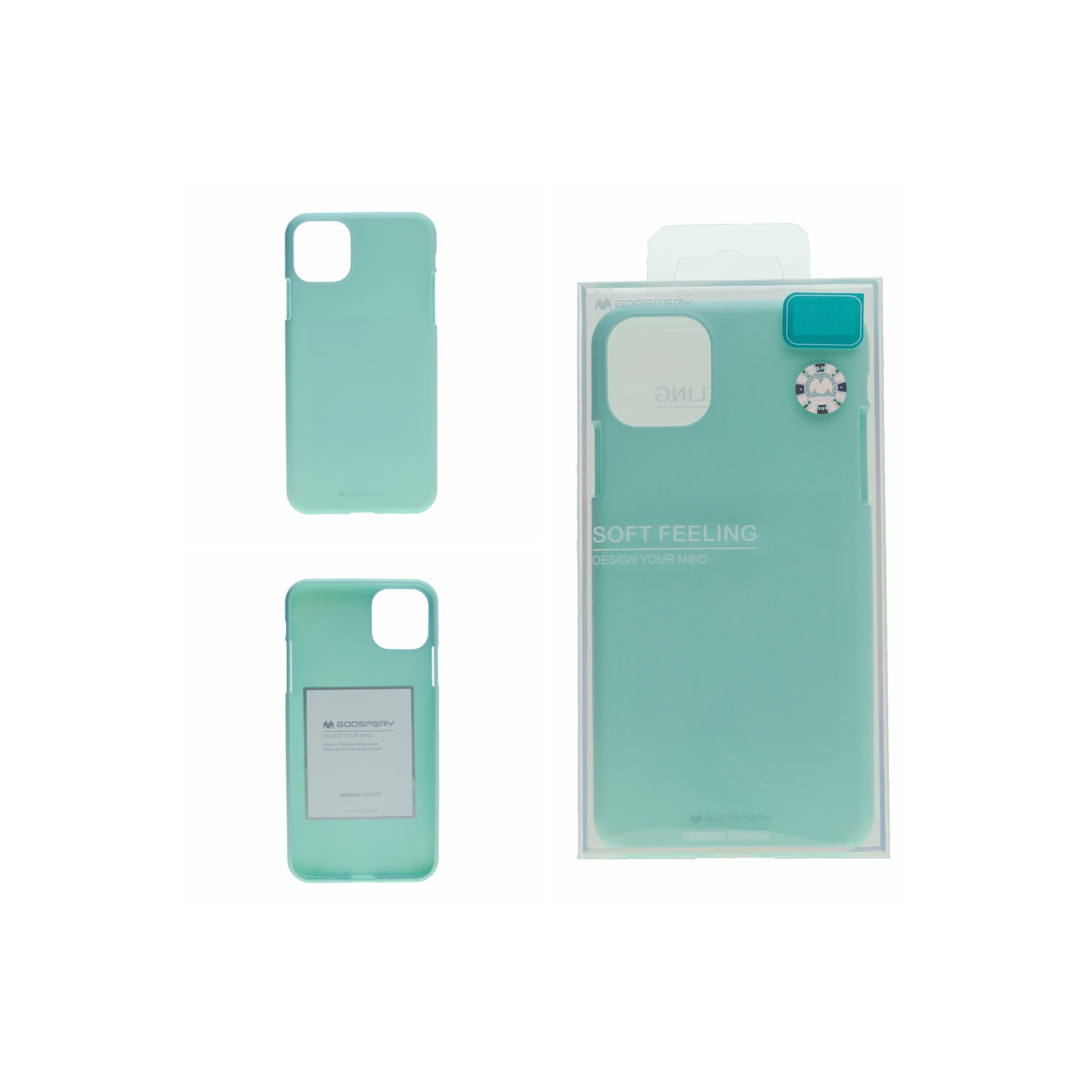 TopSave GOOSPERY Soft Feeling Jelly Silky Slim Bumper Case For Iphone 12 Mini, Teal