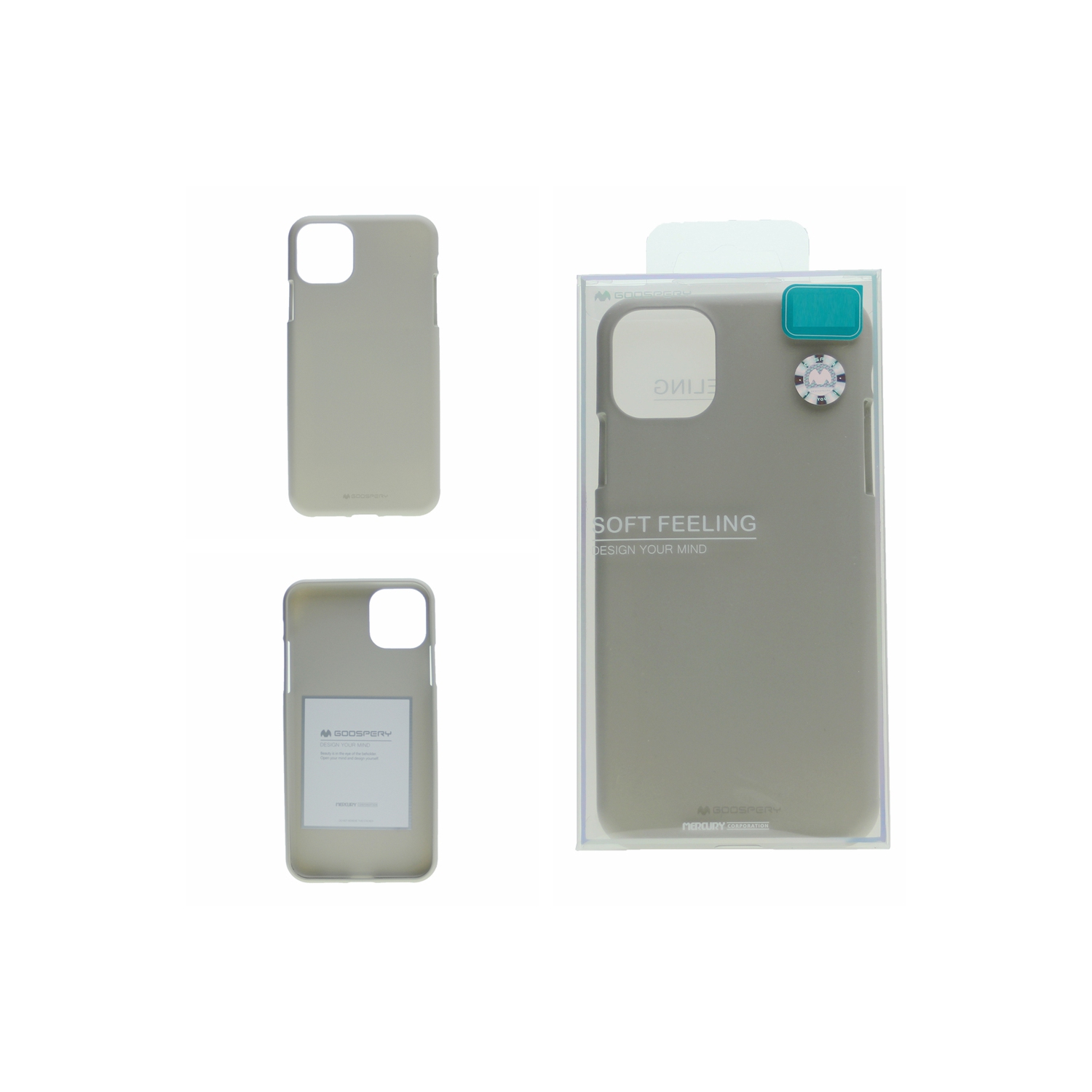 TopSave GOOSPERY Soft Feeling Jelly Silky Slim Bumper Case For Iphone 12 Mini, Stone