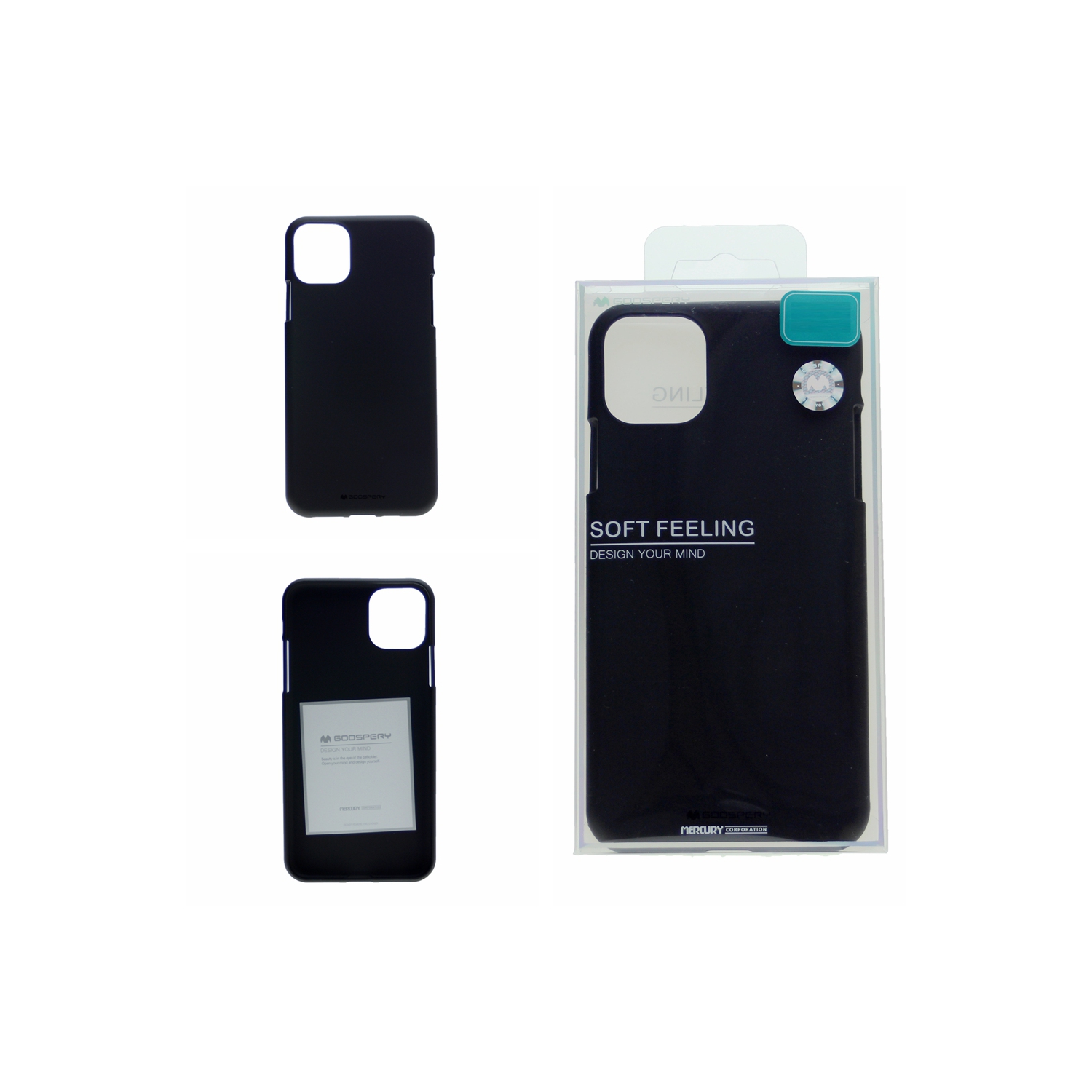 TopSave GOOSPERY Soft Feeling Jelly Silky Slim Bumper Case For Iphone 12 Mini, Black