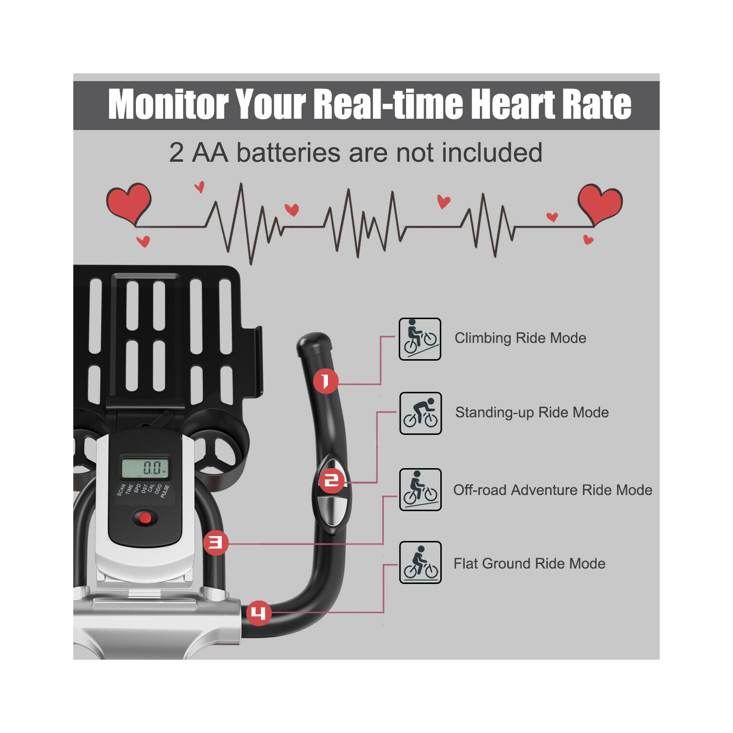 Goplus Indoor Stationary Exercise Cycle Bike Bicycle Workout w/ Large Holder