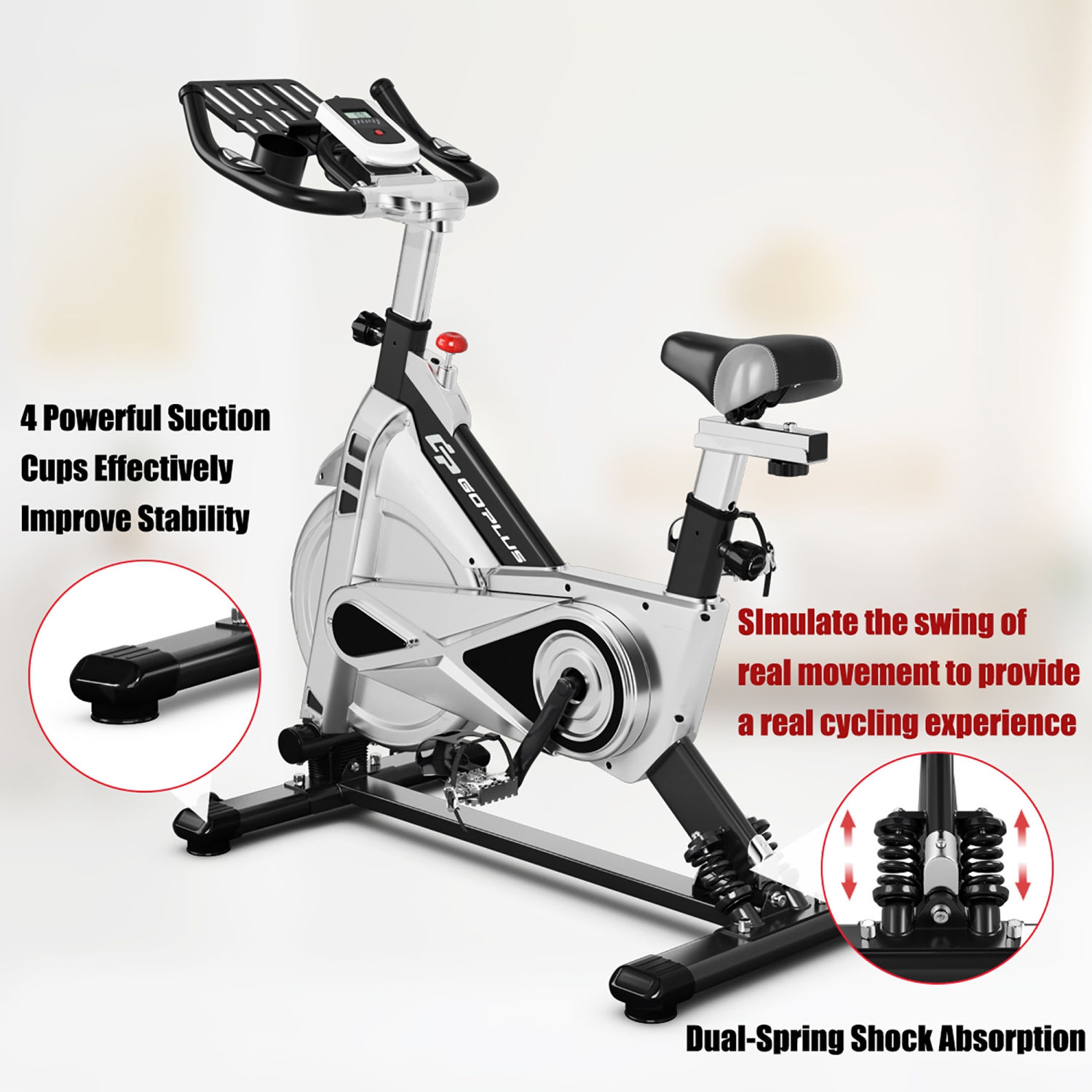 Goplus Indoor Stationary Exercise Cycle Bike Bicycle Workout w/ Large Holder