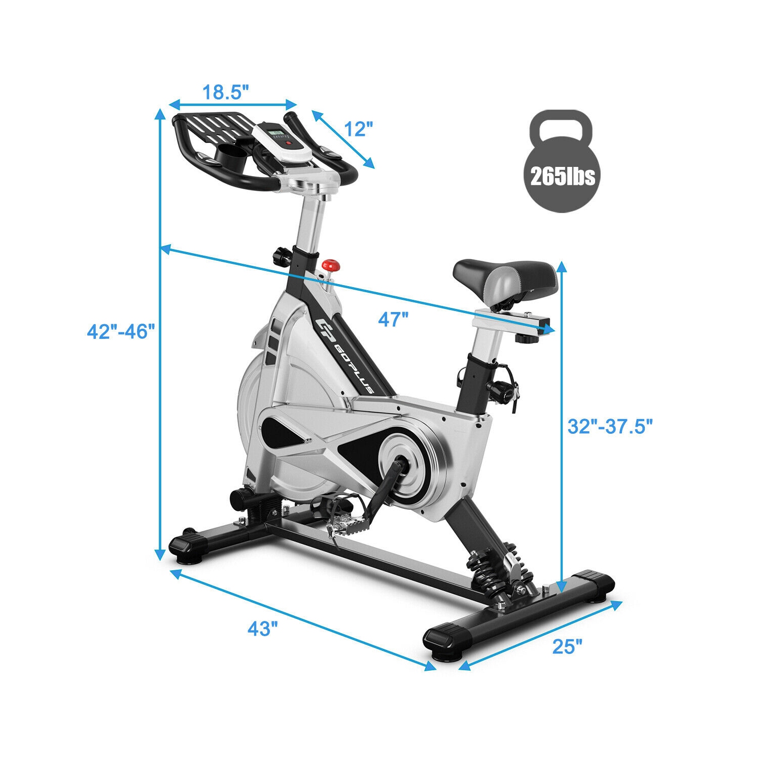 Goplus Indoor Stationary Exercise Cycle Bike Bicycle Workout w/ Large Holder