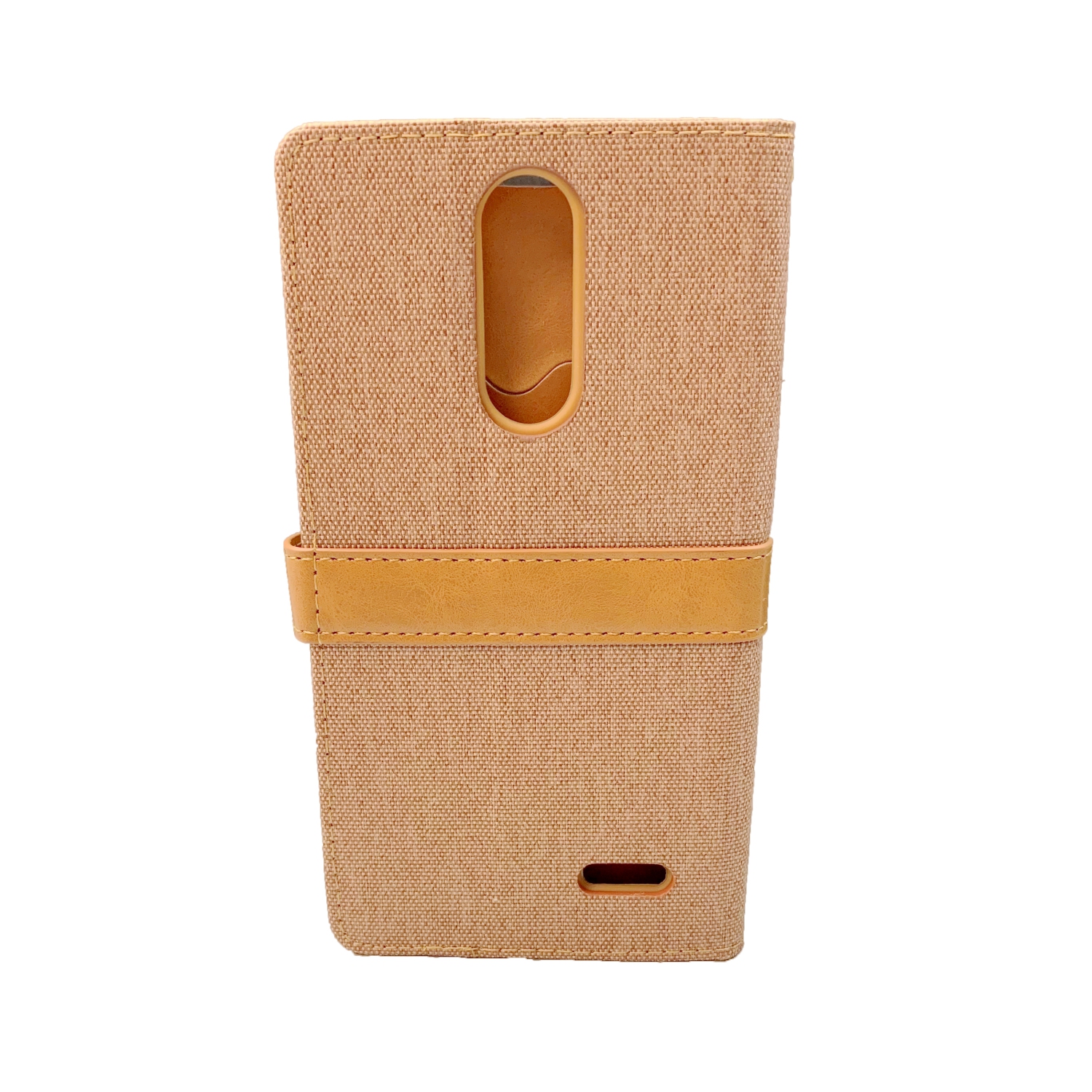 Final Sale! TopSave Card Slot w/Magnetic Clip Fabric Folio Wallet Flip Case For ZTE Grand X4, Carmel