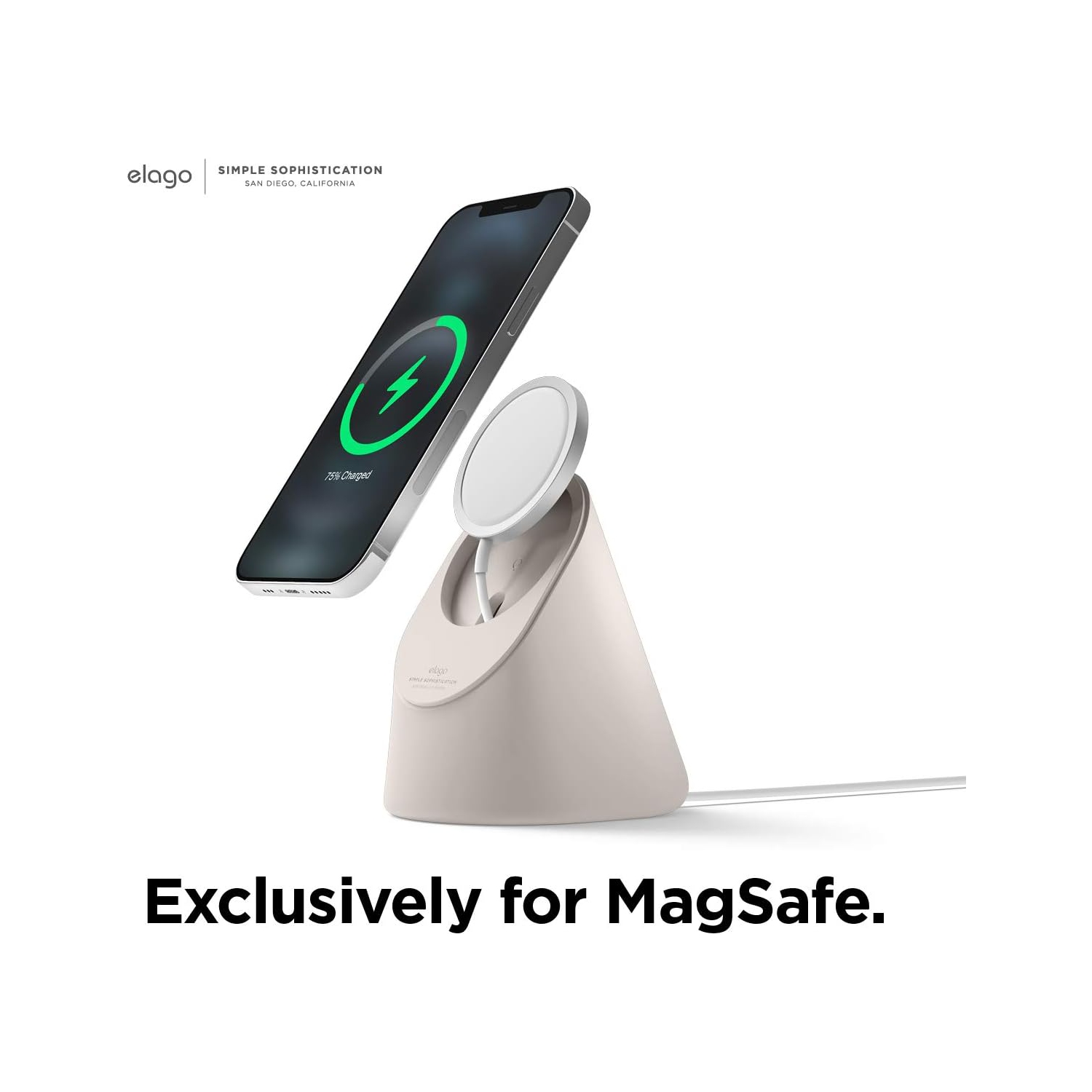 Elago – Support de chargement MS1 compatible avec le chargeur MagSafe, iPhone 12 [noir] [MagSafe non inclus]