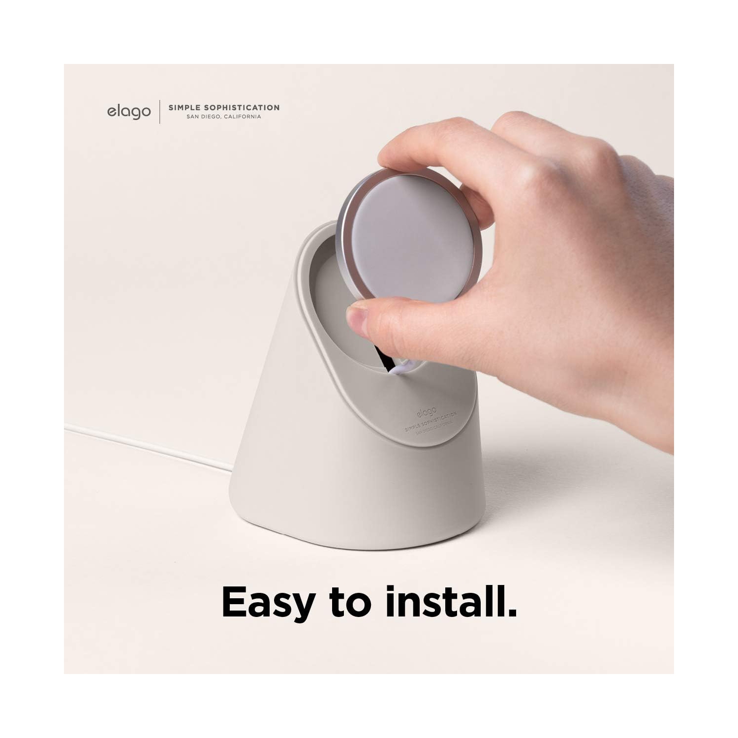 Elago – Support de chargement MS1 compatible avec le chargeur MagSafe, iPhone 12 [noir] [MagSafe non inclus]