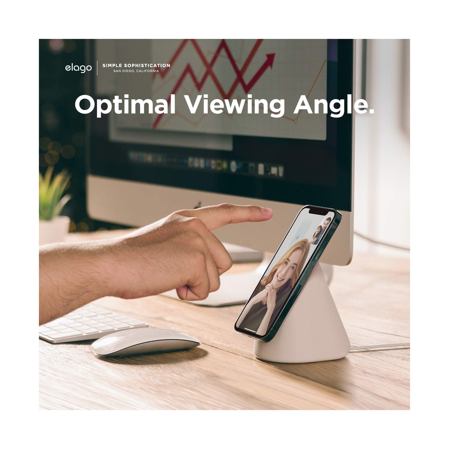 Elago – Support de chargement MS1 compatible avec le chargeur MagSafe, iPhone 12 [noir] [MagSafe non inclus]