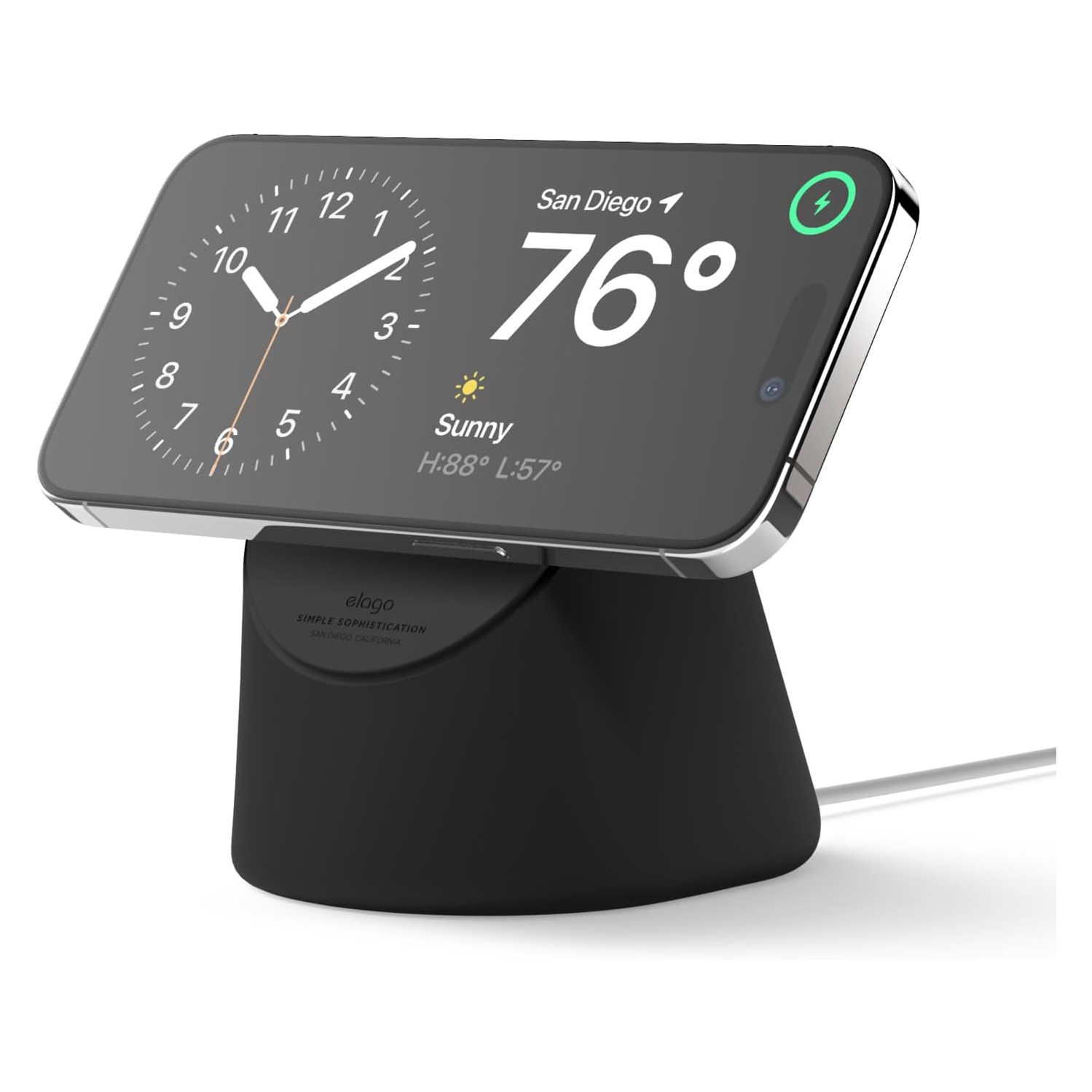 Elago – Support de chargement MS1 compatible avec le chargeur MagSafe, iPhone 12, noir [MagSafe non inclus]