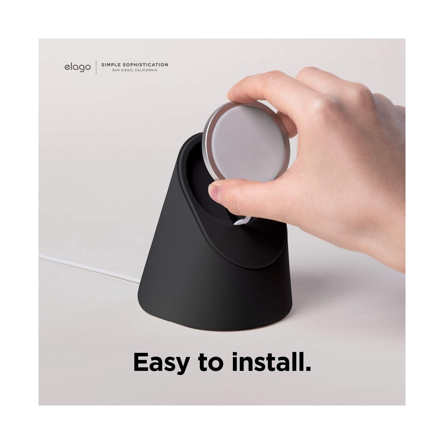 Elago – Support de chargement MS1 compatible avec le chargeur MagSafe, iPhone 12, noir [MagSafe non inclus]