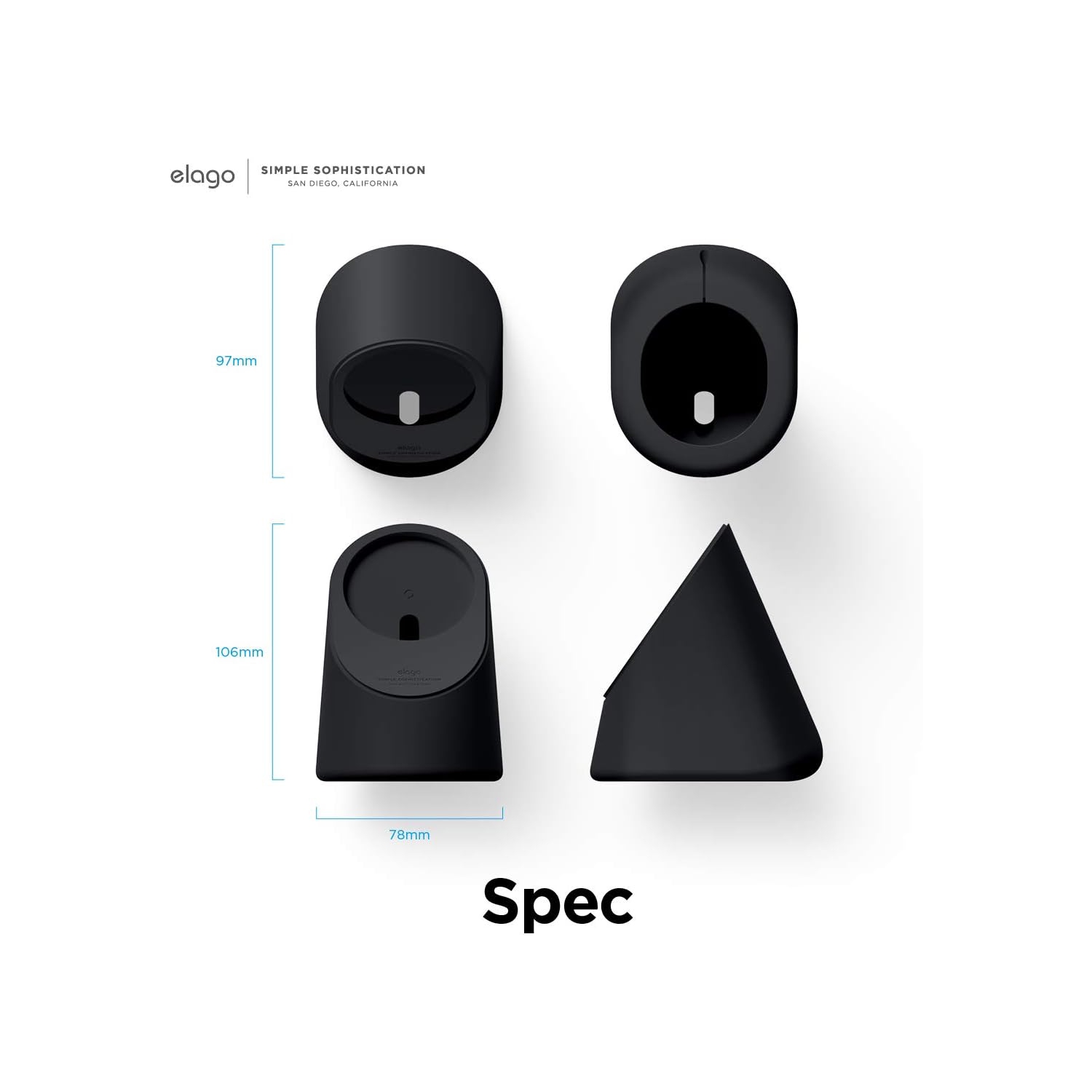 Elago – Support de chargement MS1 compatible avec le chargeur MagSafe, iPhone 12, noir [MagSafe non inclus]