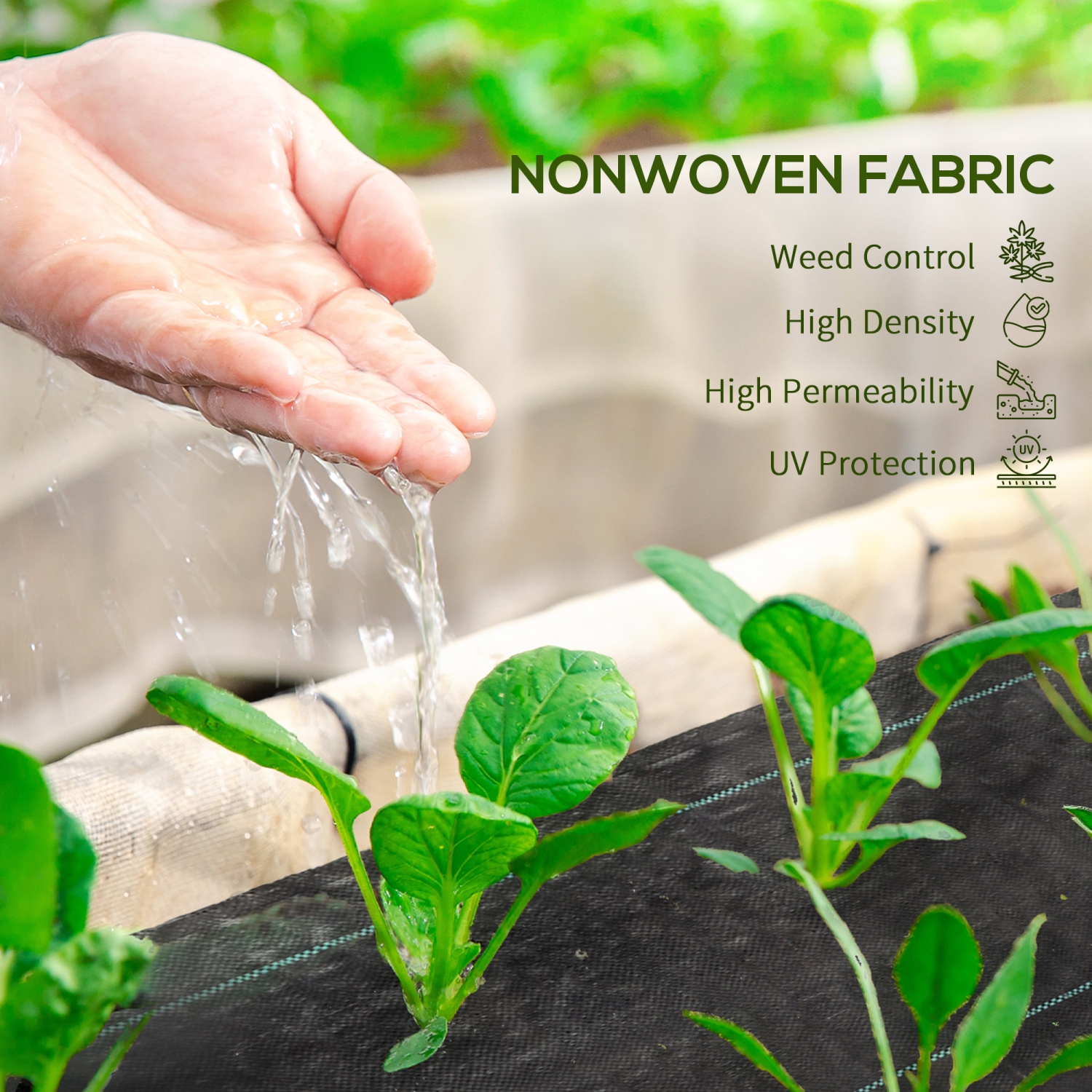 Toile de protection de qualité supérieure Outsunny 300&nbsp;pi, 4,6OZ pi x 3 pi, toile de jardin, durable et robuste, bloc de jardinage, installation