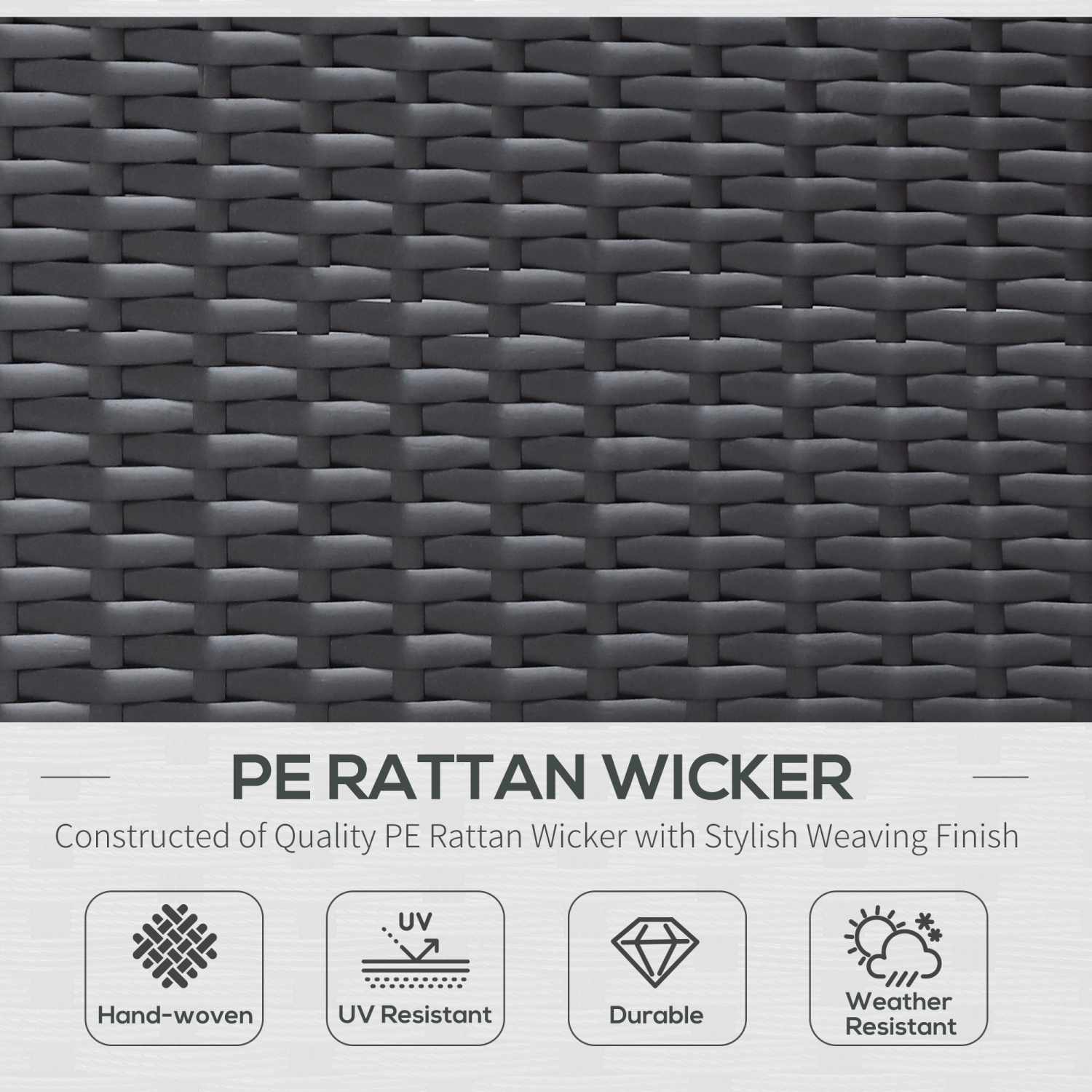 Outsunny 7 Piece Patio Furniture Set, PE Rattan Outdoor Conversation Set with Sectional Sofa, Glass Tabletop, Cushions and Pillows for Garden, Lawn,