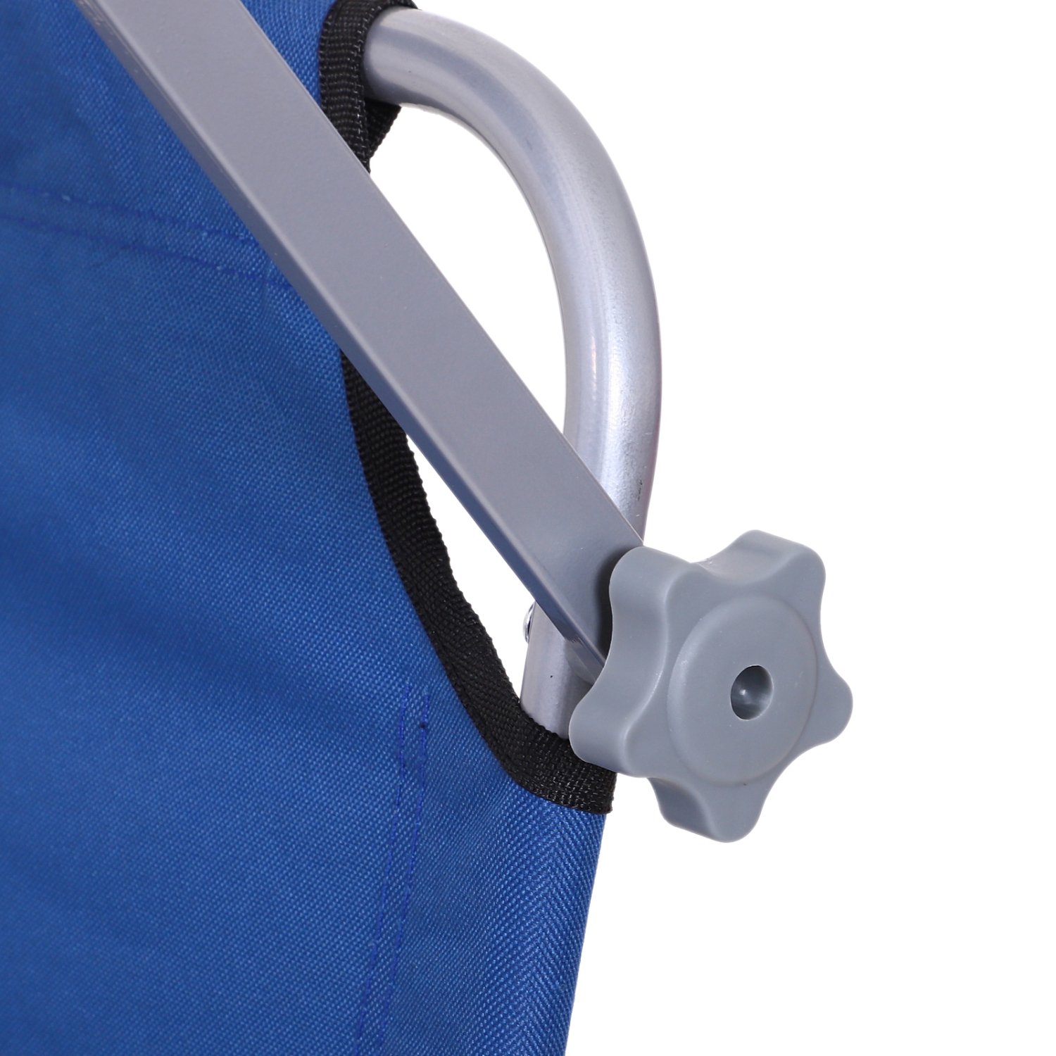 Outsunny Outdoor Lounge Chair, Adjustable Folding Chaise Lounge, Tanning Chair with Sun Shade for Beach, Camping, Hiking, Backyard, Blue