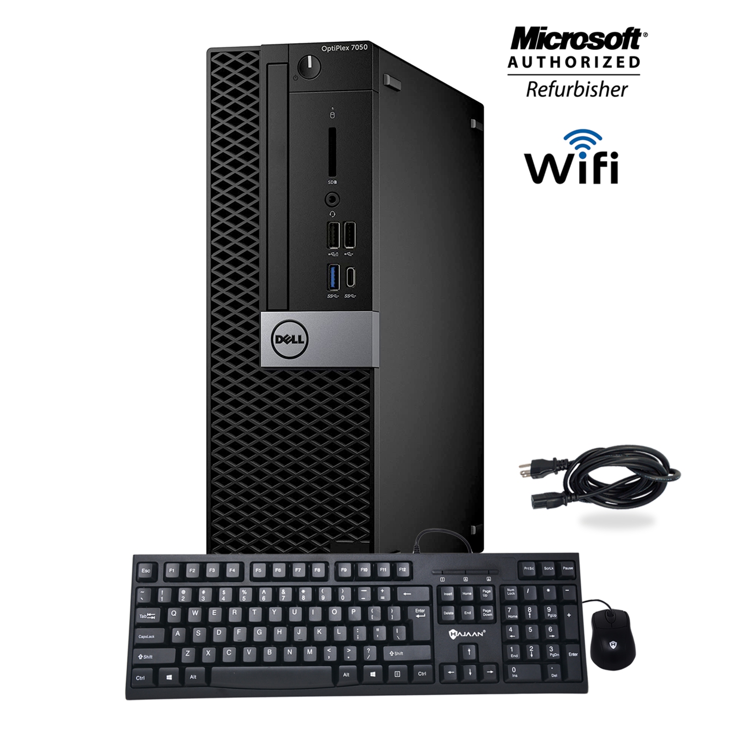 Refurbished - Dell Optiplex 7050 SFF Business PC Computer Intel Core i5 6th Gen 16GB RAM New 480GB SSD Windows 10 Professional WiFi HDMI