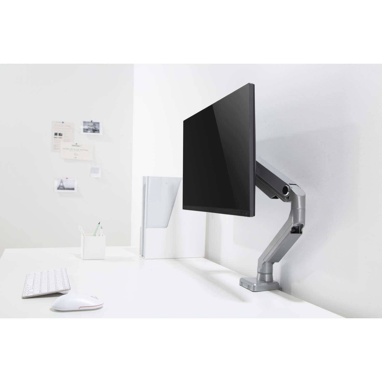 Uplite Ergonomic Height Adjustable Stand Single Monitor Desk Mount Articulating Arm for 1 Screen 17"- 32"