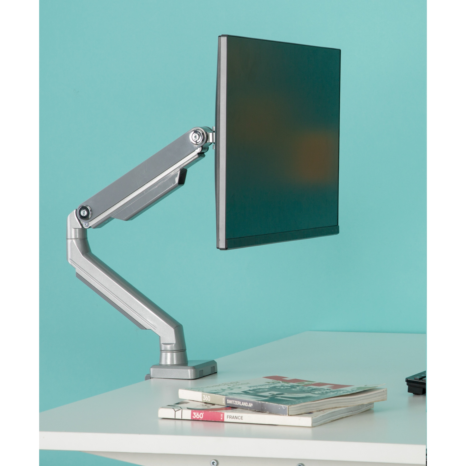 Uplite Ergonomic Height Adjustable Stand Single Monitor Desk Mount Articulating Arm for 1 Screen 17"- 32"