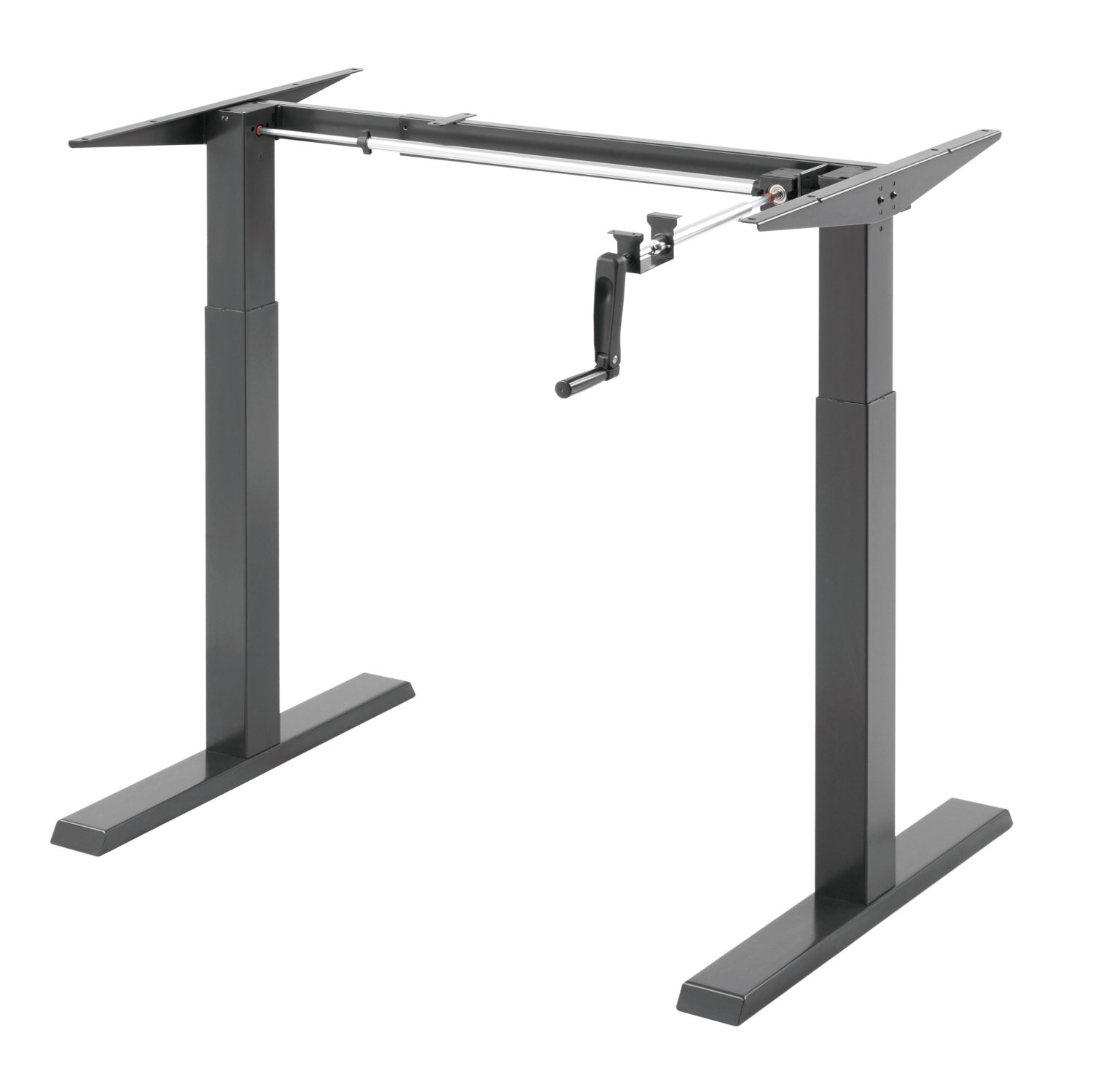 Uplite Manuel Stand Up Desk Frame with Hand Crank System for 34 to 71 inch Table Tops Ergonomic Height Adjustable Standing Desk Base 2 leg Workstation (Frame Only)