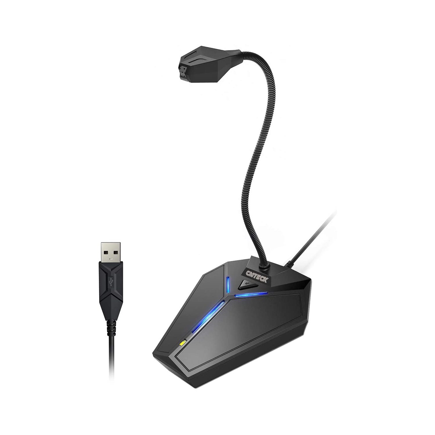 USB Computer Microphone, Plug &Play Desktop Omnidirectional Condenser PC Laptop Mic,Mute Button with LED Indicator, Compatible with Windows/Mac,