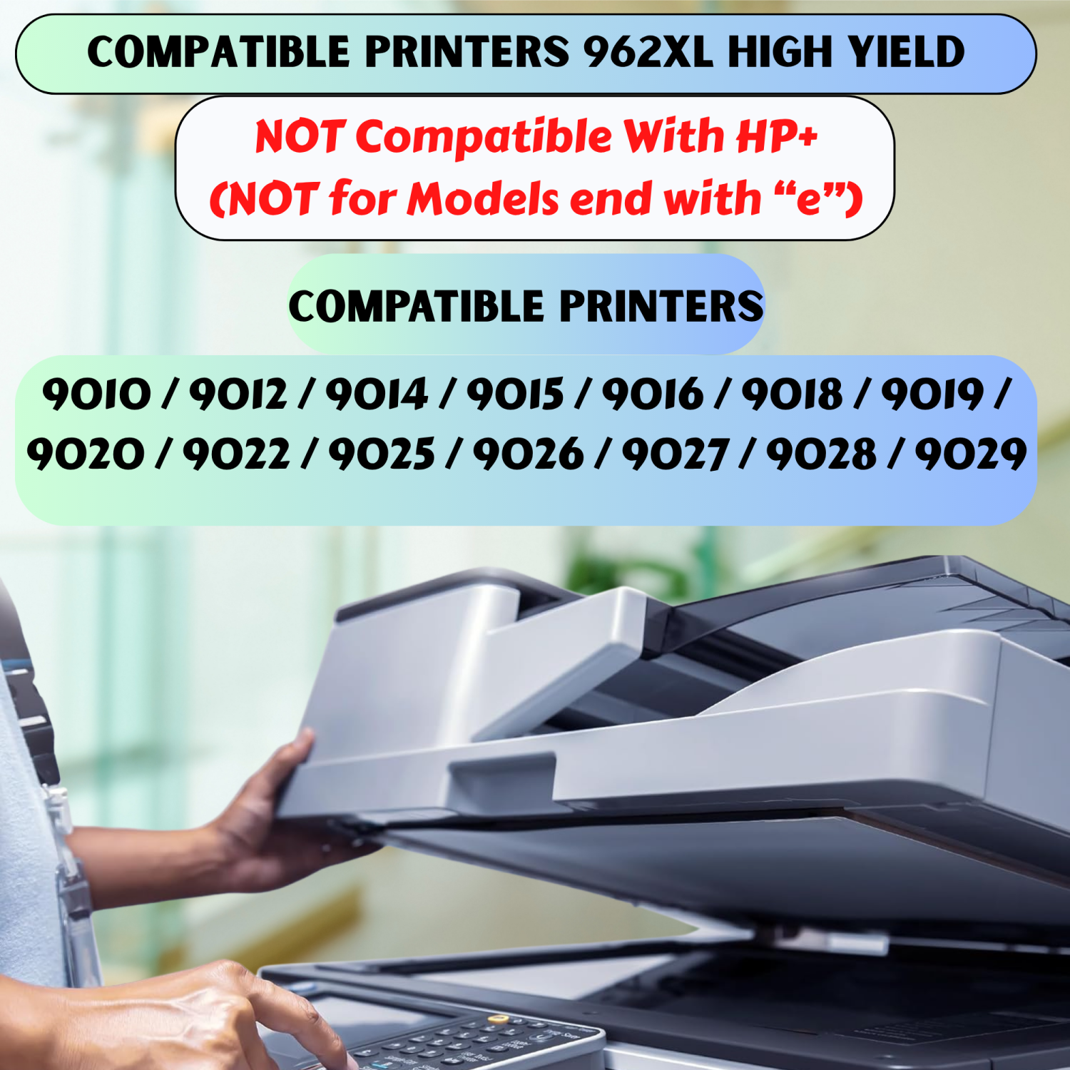 PRINTOXE® 962 XL Set ; 4 Ink Cartridges Compatible for HP 962XL for OfficeJet 9010 9012 9014 9015 9016 9018 9019 9020 9022 9025 9026 9027 9028 9029