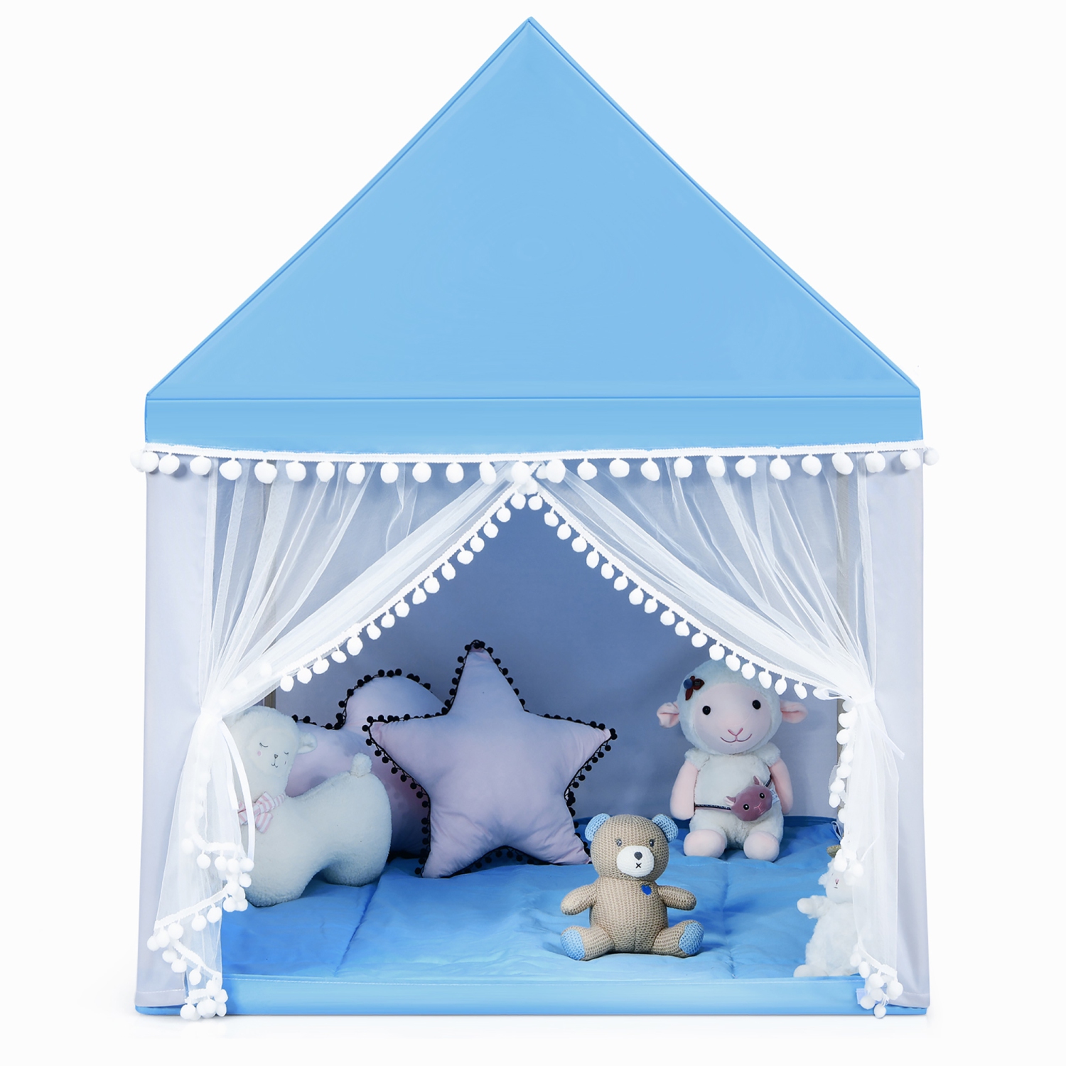Costway Kids Play Tent Large Playhouse Children Play Castle Fairy Tent Gift w/ Mat