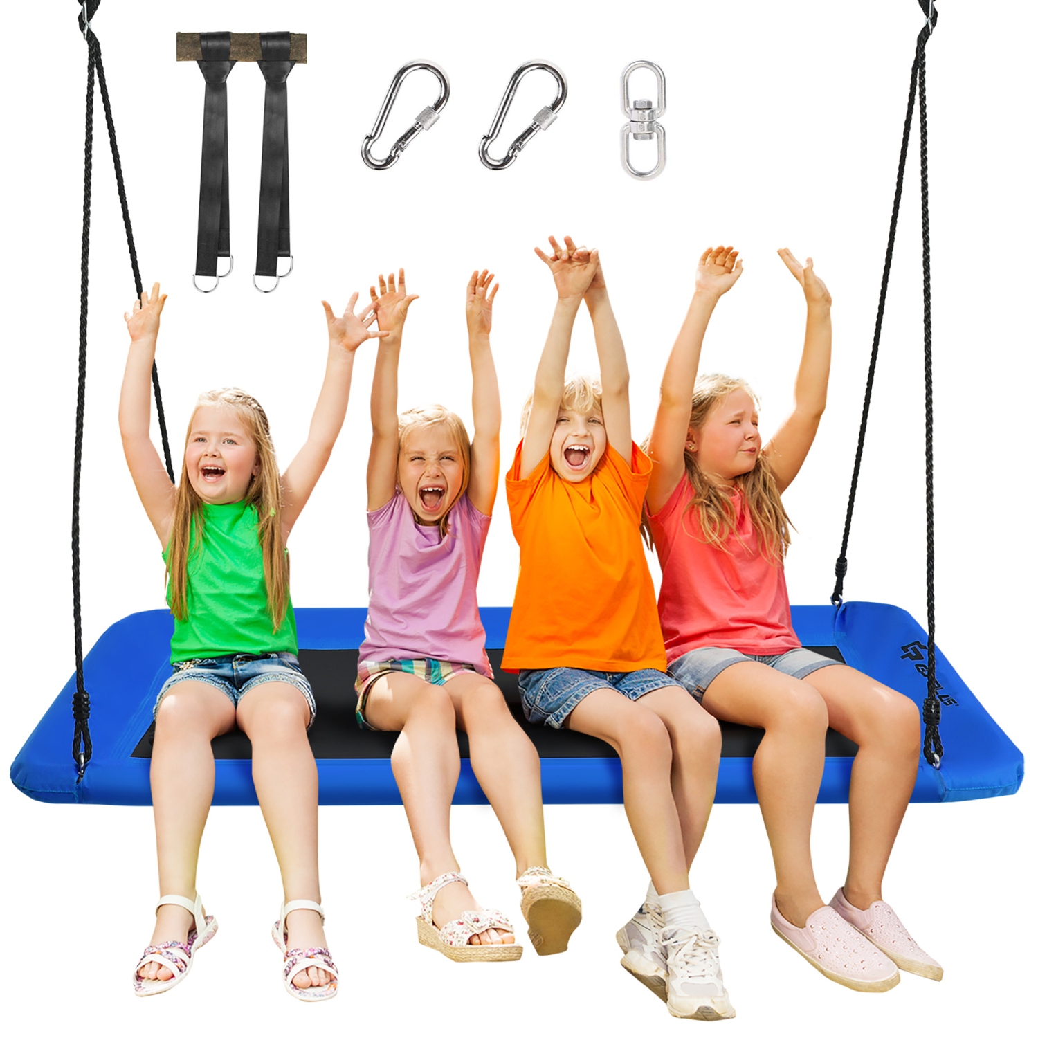 Goplus 700lb Giant 60'' Platform Tree Swing Outdoor w/ 2 Hanging Straps