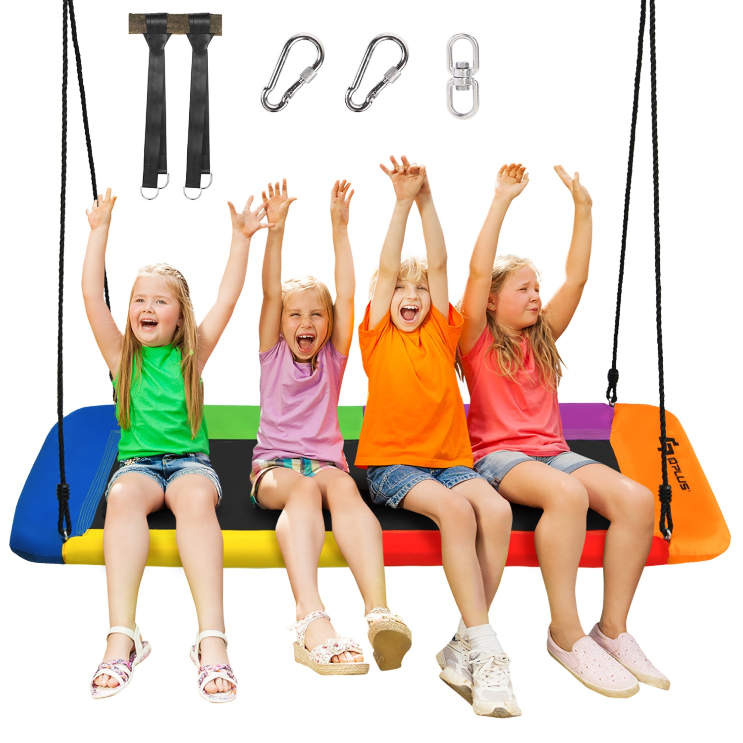 Goplus 700lb Giant 60'' Platform Tree Swing Outdoor w/ 2 Hanging Straps