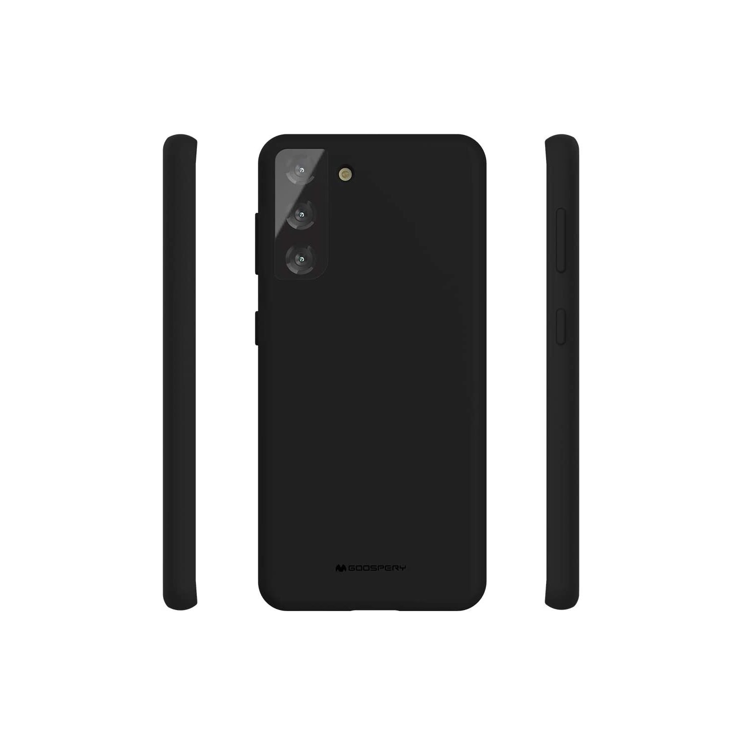 TopSave Goospery Liquid Silicone Gel Rubber Full Body Protection Cover Case For Samsung S21 Plus, Black